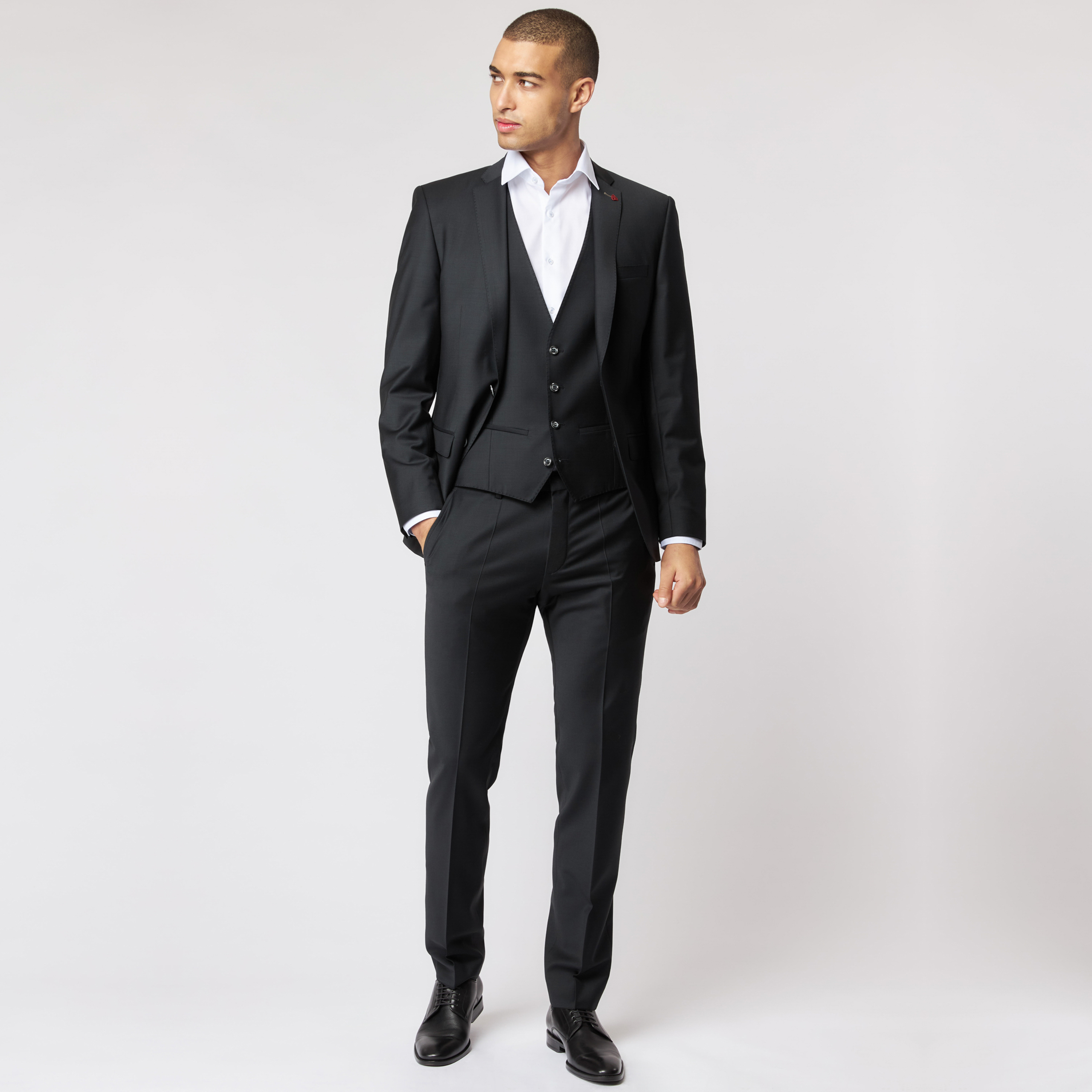 Roy Robson Slim Fit Freestyle Suit Jacket - Black
