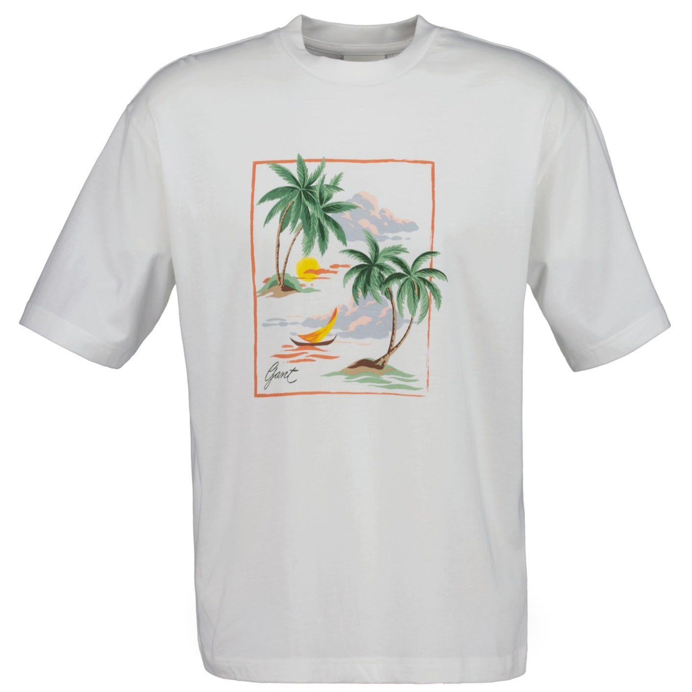 Gant  Hawaiian Printed T-Shirt - Off White