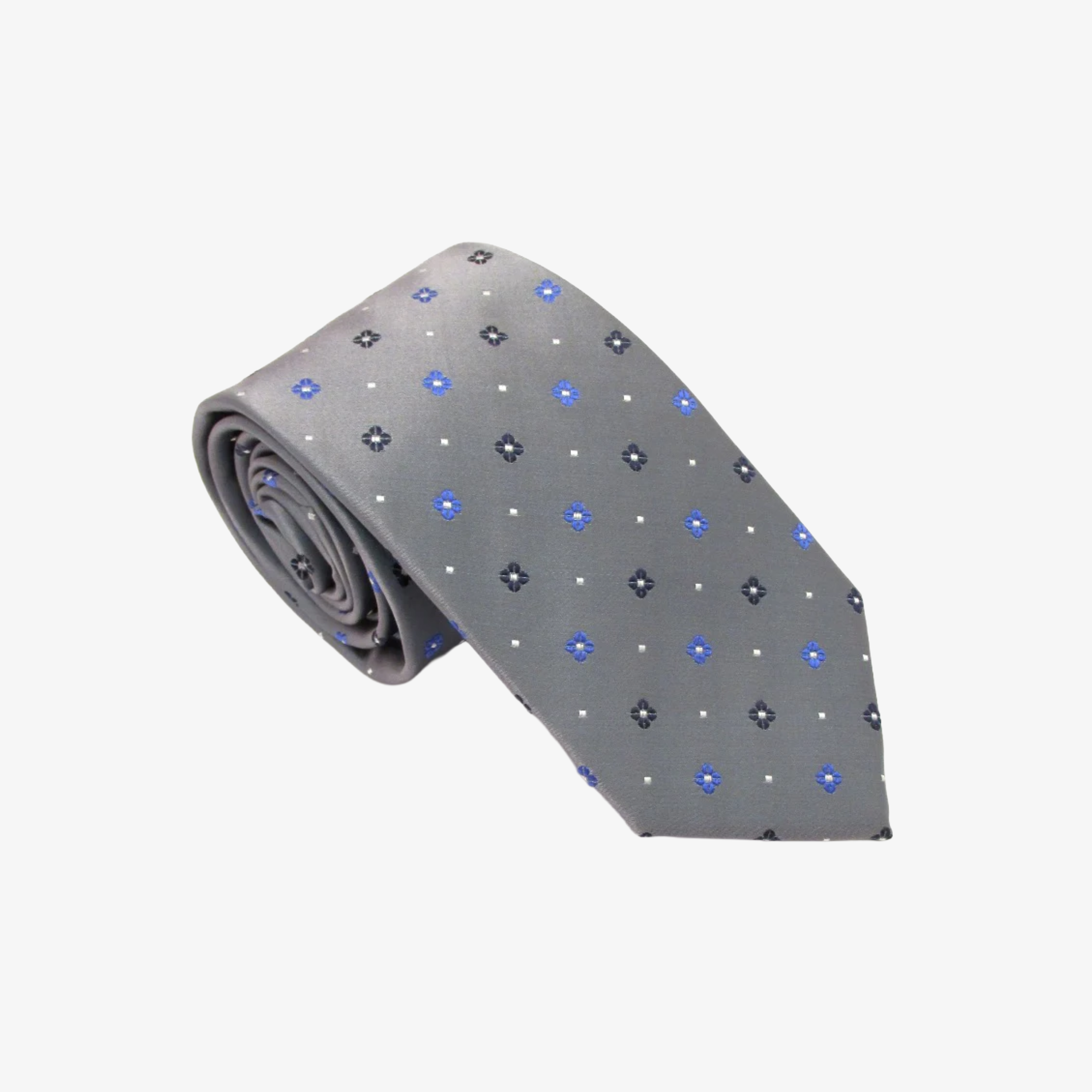 Van Buck Classic Medallion Silk Tie - Grey