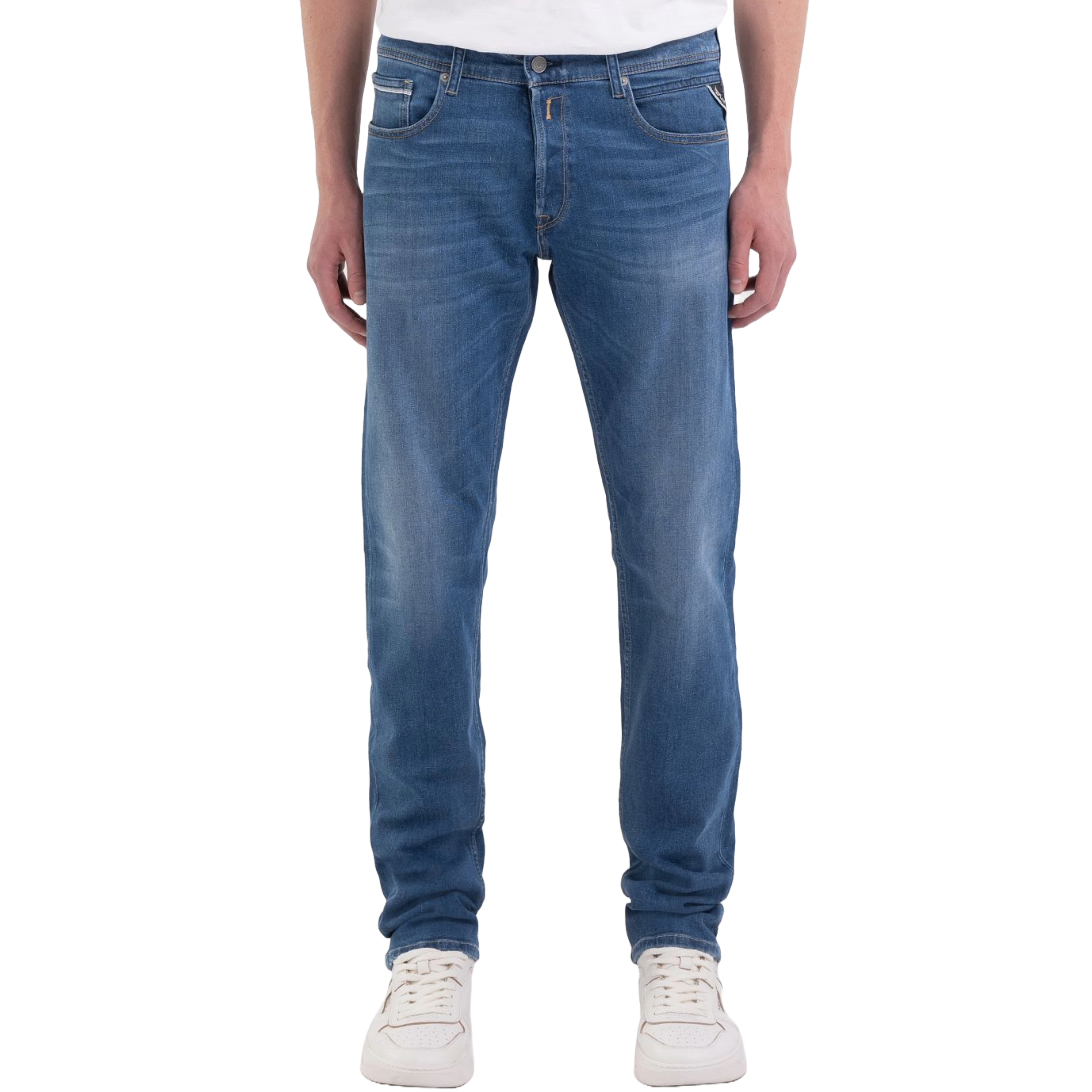 Replay Grover Straight Fit Jeans - Medium Blue