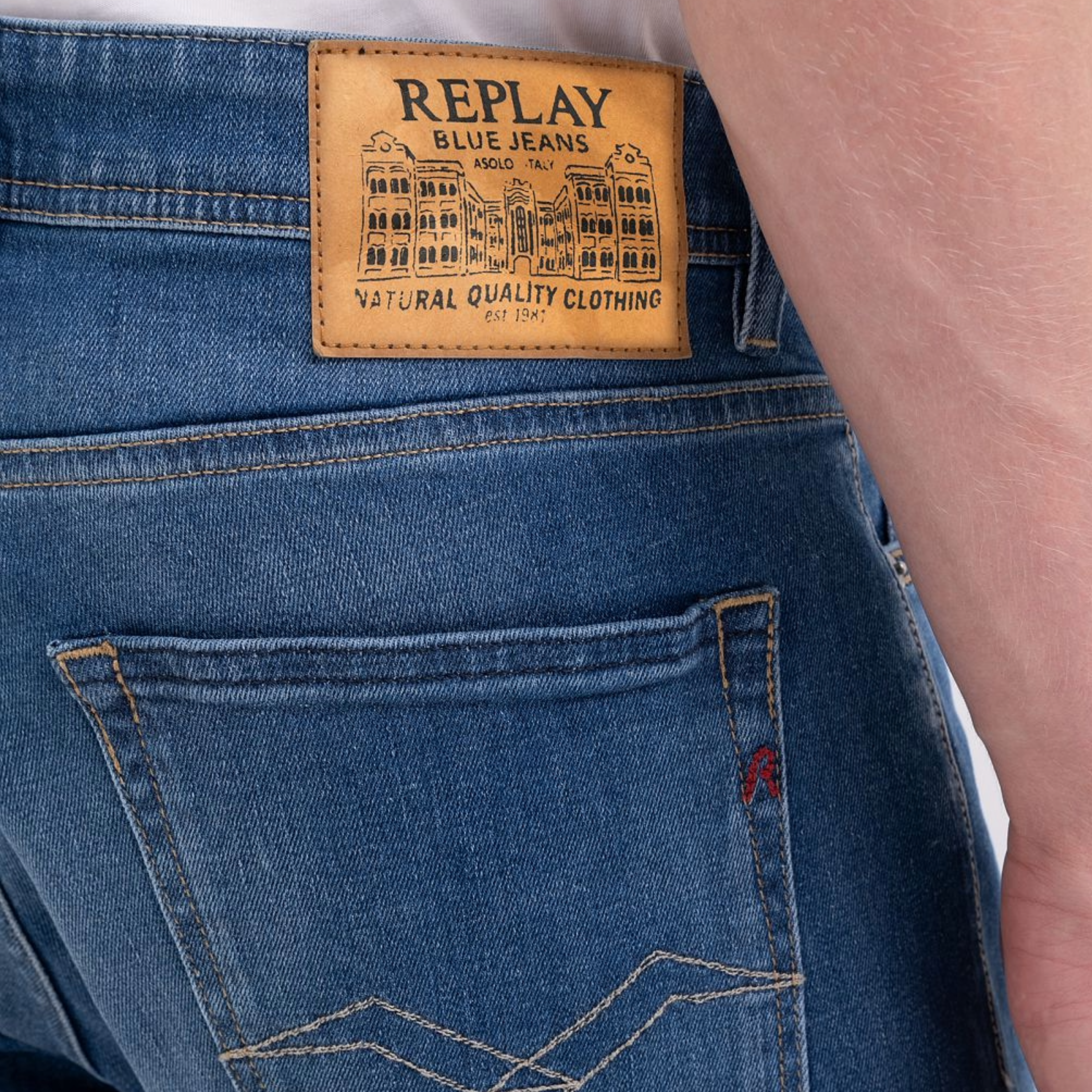 Replay Grover Straight Fit Jeans - Medium Blue