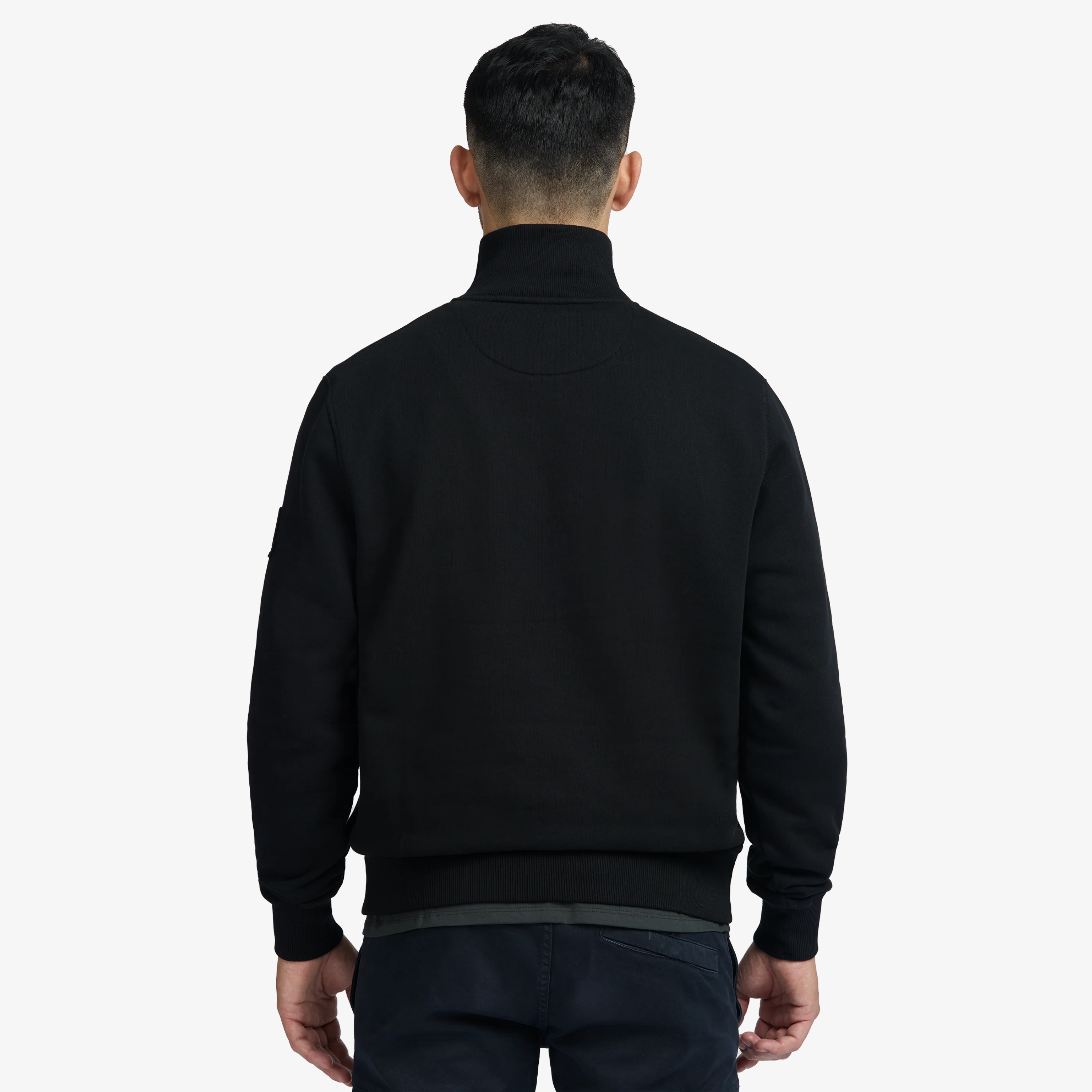 Sandbanks Badge Logo Quarter Zip Sweatshirt - Black