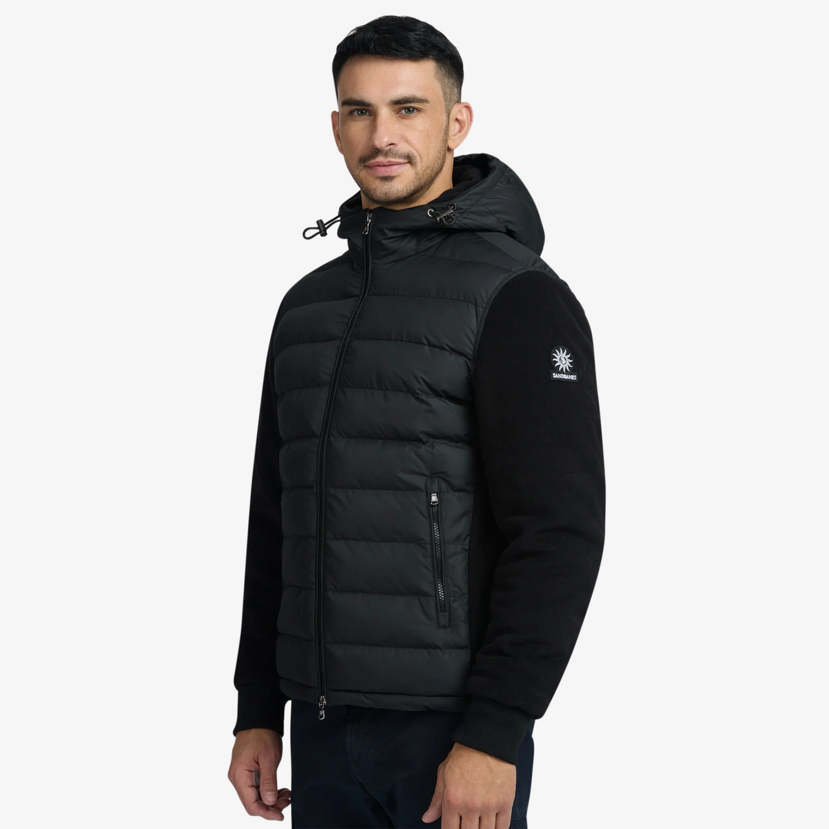 Sandbanks Outlander Hybrid Puffer Jacket - Black