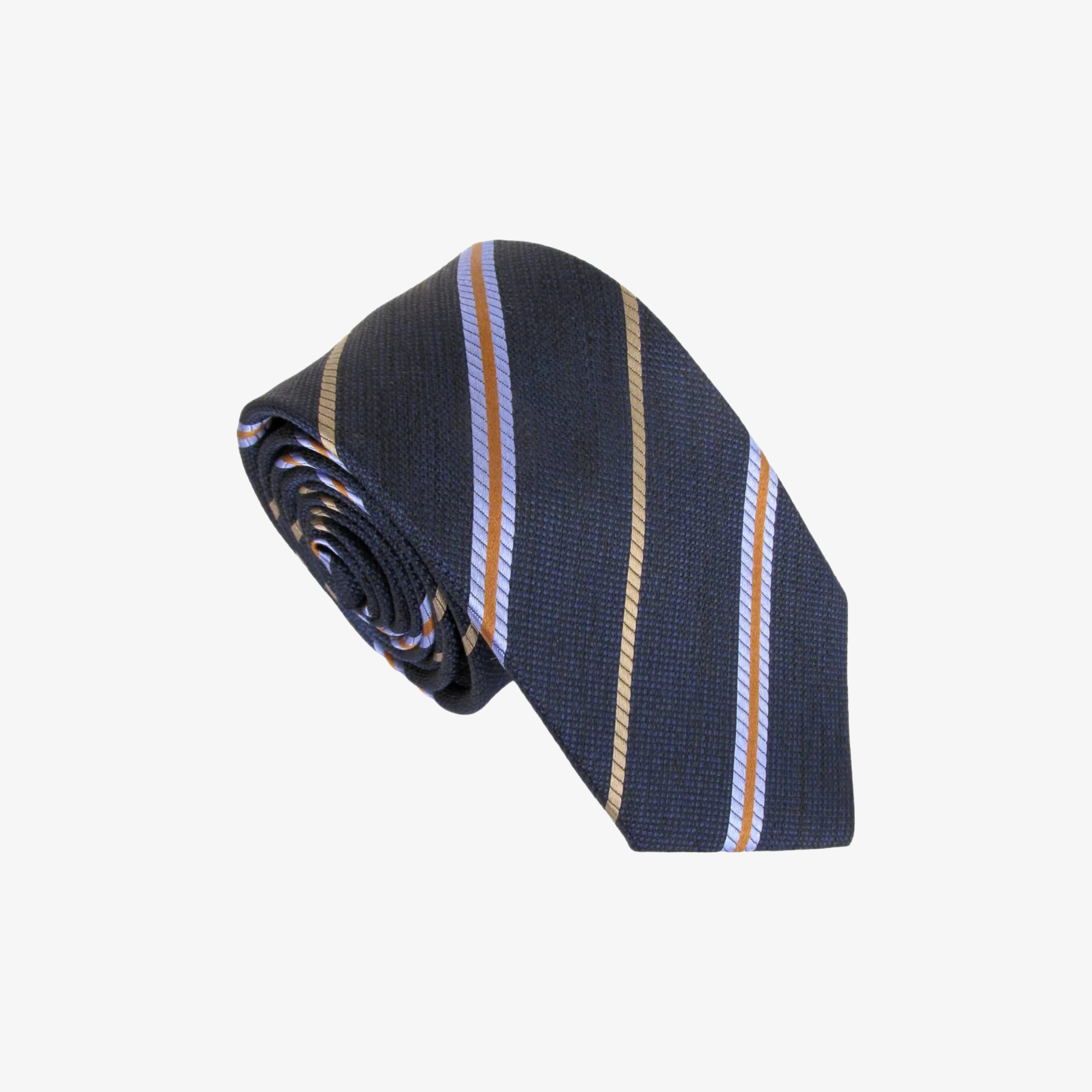 Van Buck Multi Stripe Silk Tie - Navy
