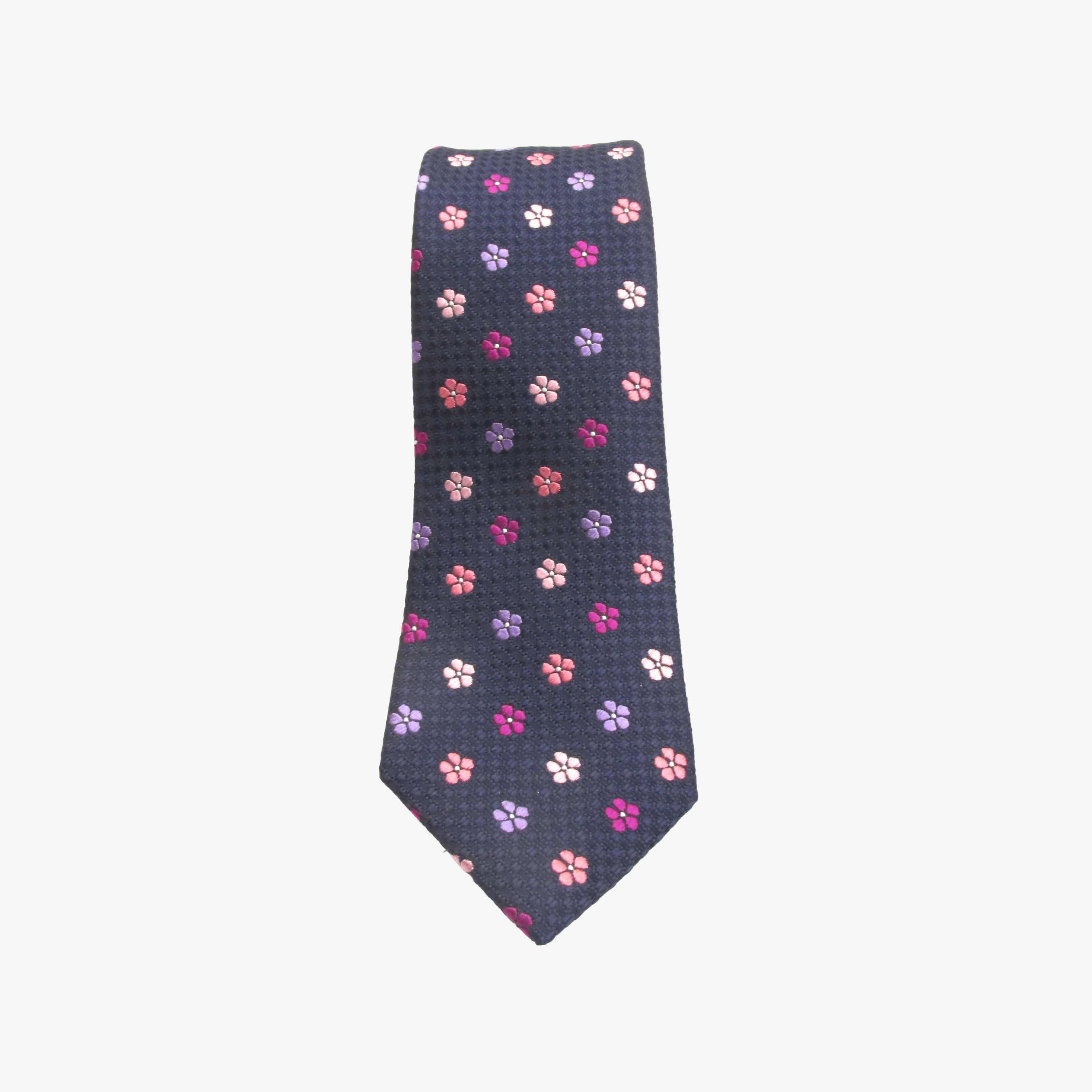 Van Buck Floral Silk Tie - Navy