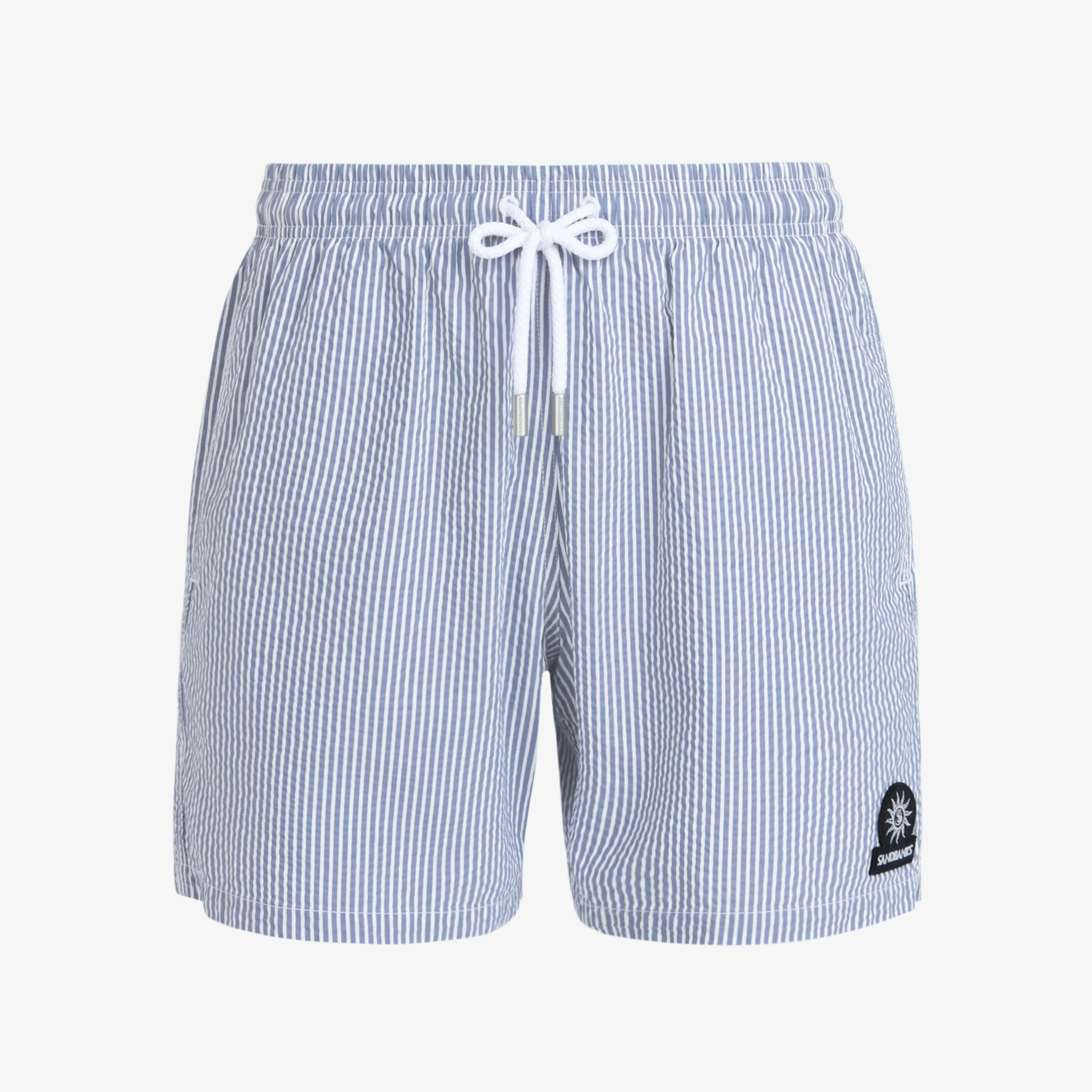 Sandbanks Striped Seersucker Swim Shorts - Navy