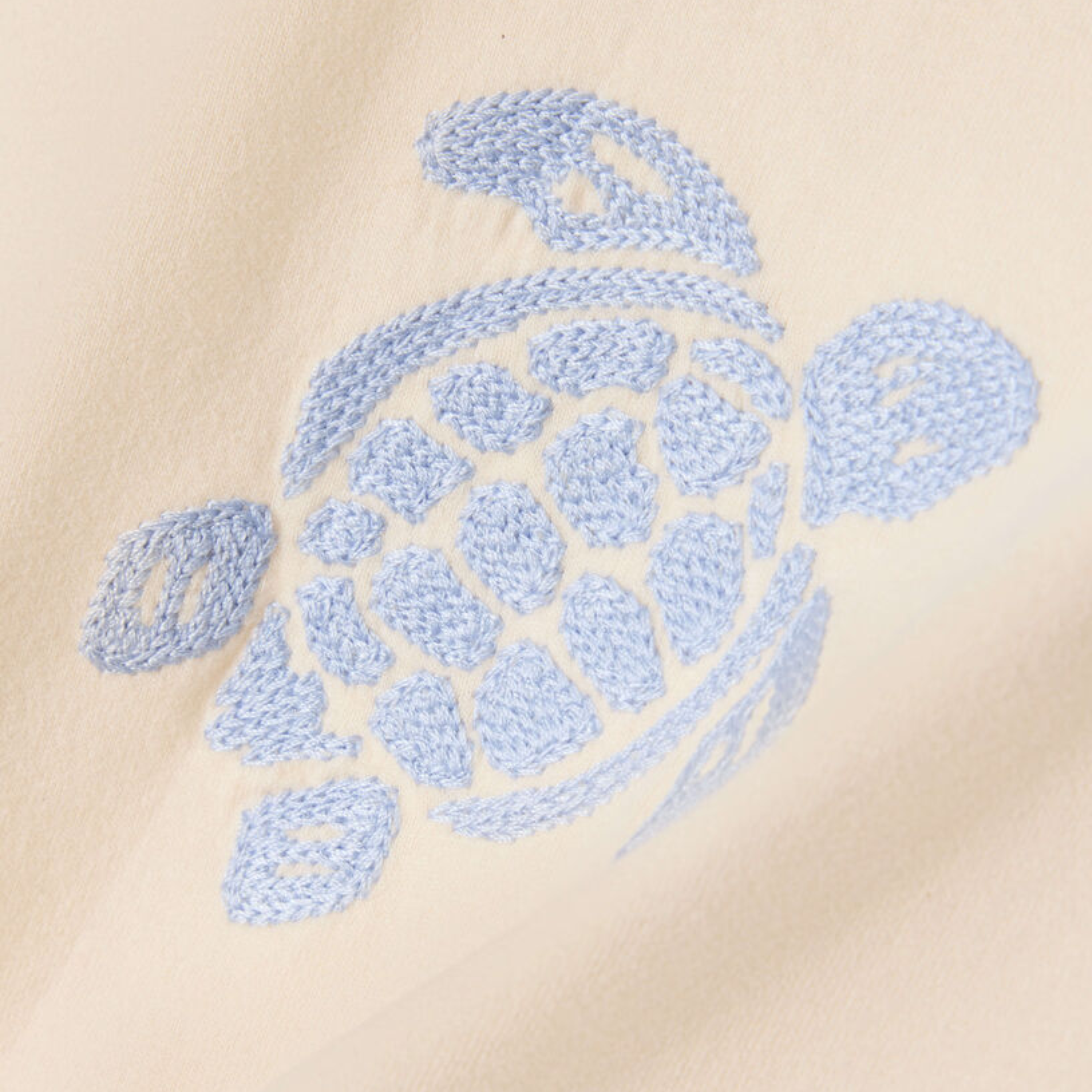 Vilebrequin Embroidered Turtle Organic Cotton T Shirt - Off White