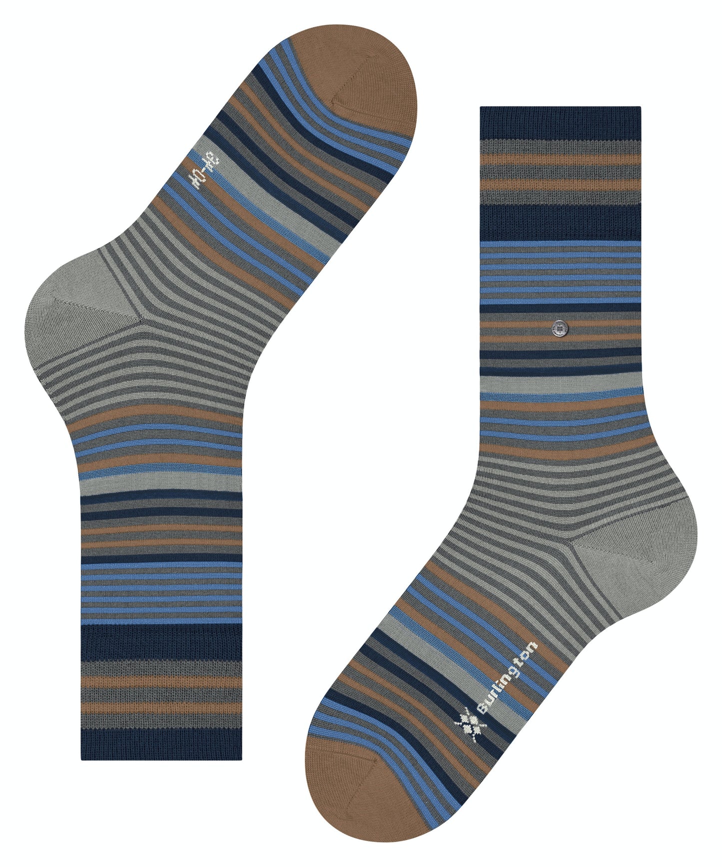 Burlington Stripe Socks - Dark Grey