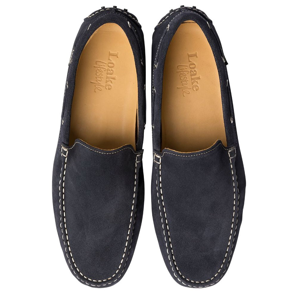 Loake Donington Driving Shoe - Navy Suede