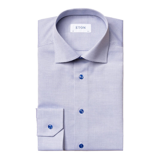 Eton Contemporary Fit Twill Shirt Mid Blue 10000176925