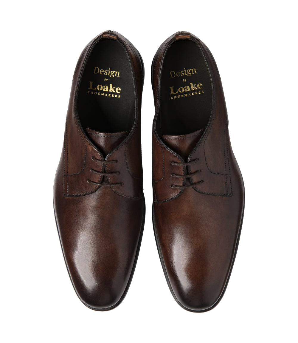 Loake Atherton Shoes - Dark Brown Calf