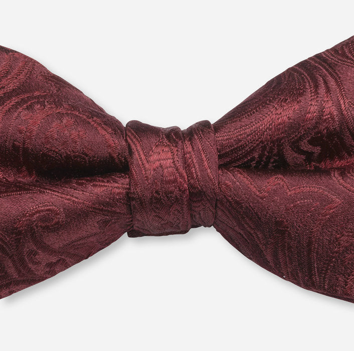 Olymp Silk Jacquard Bow Tie - Dark Red