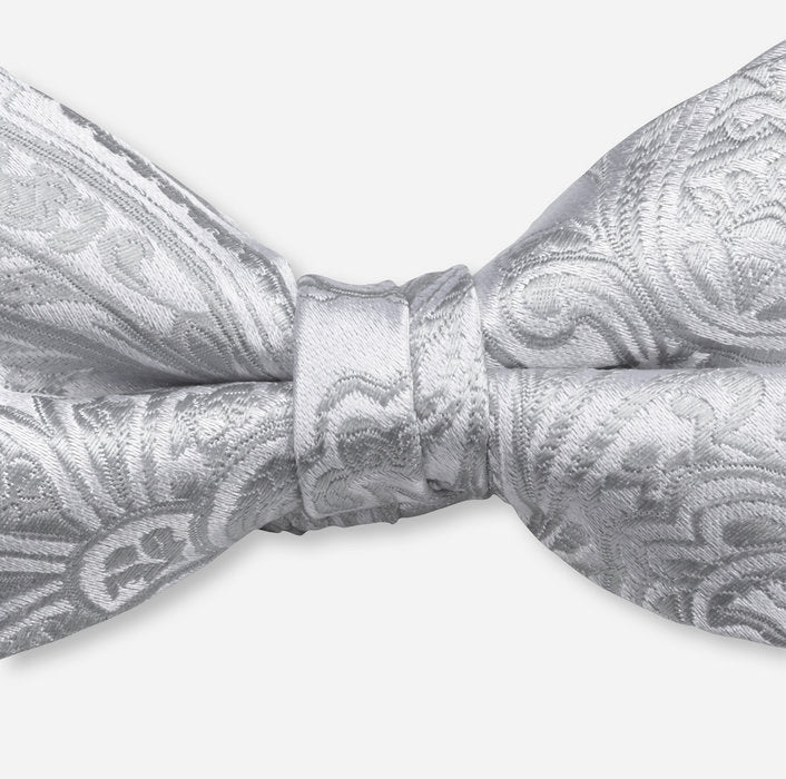 Olymp Silk Jacquard Bow Tie - Light Grey