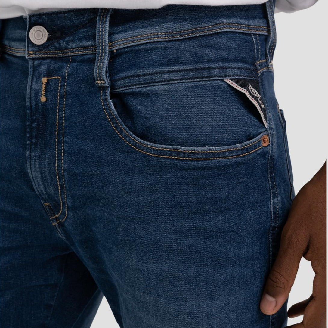 Replay Anbass Slim Fit Denim Jeans - Dark Blue