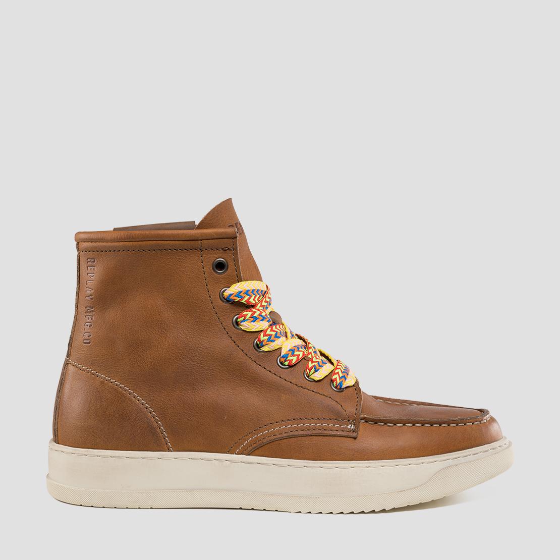 COGNAC MID-CUT – Riva LEATHER STATUS Menswear REPLAY RELOAD BOOTS