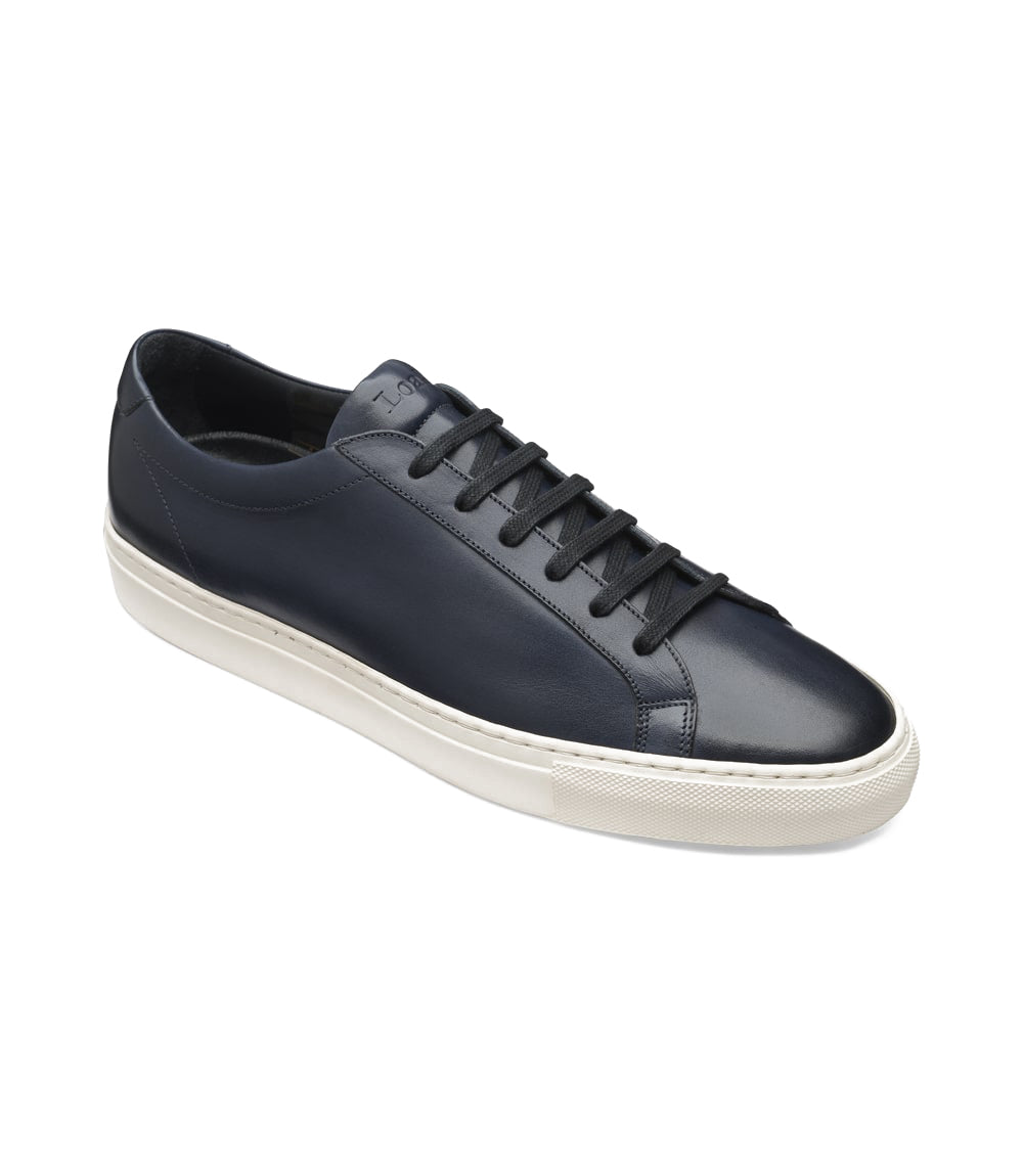 Loake Sprint Trainers - Hand Painted Navy Calf