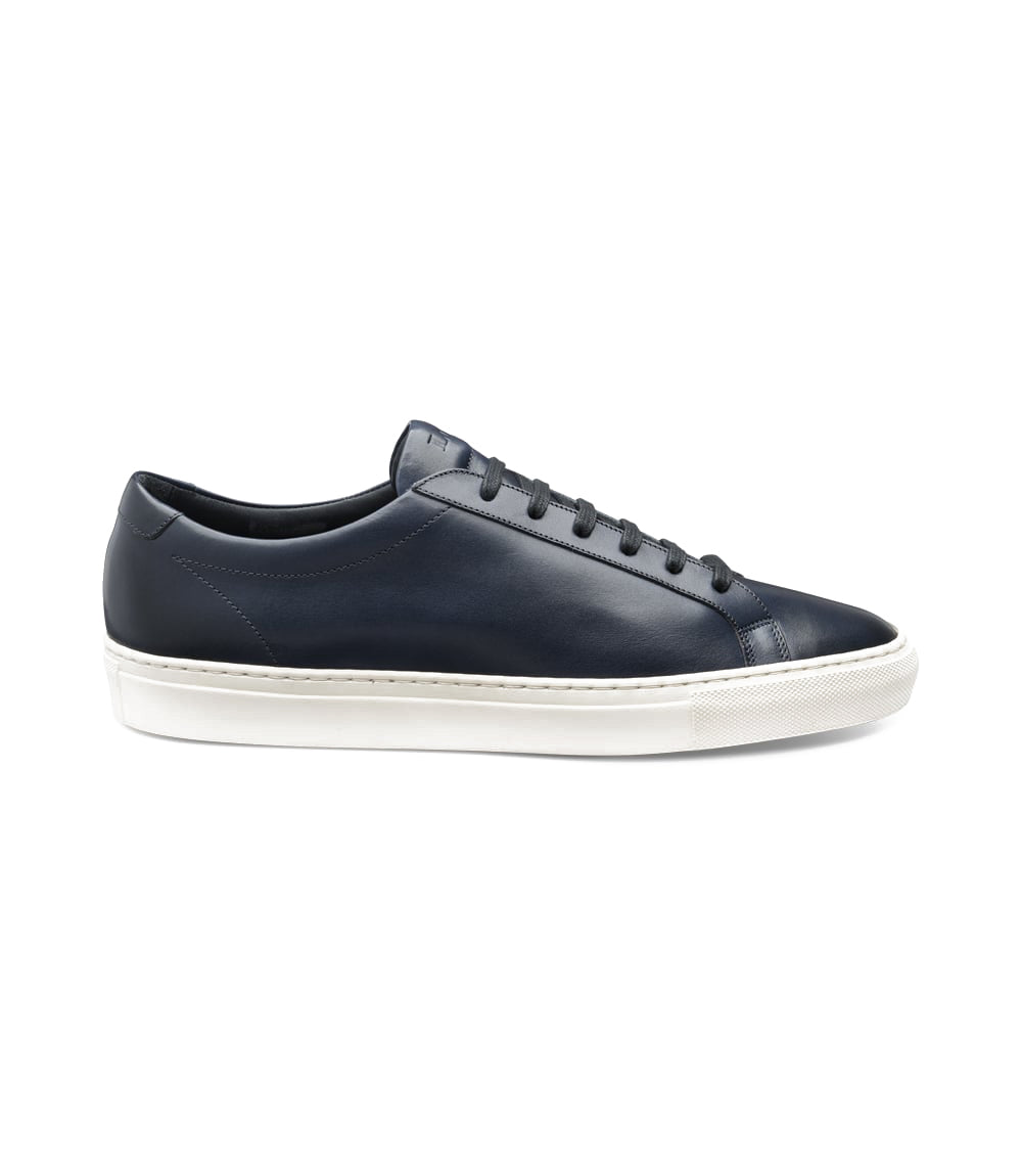 Loake Sprint Trainers - Hand Painted Navy Calf