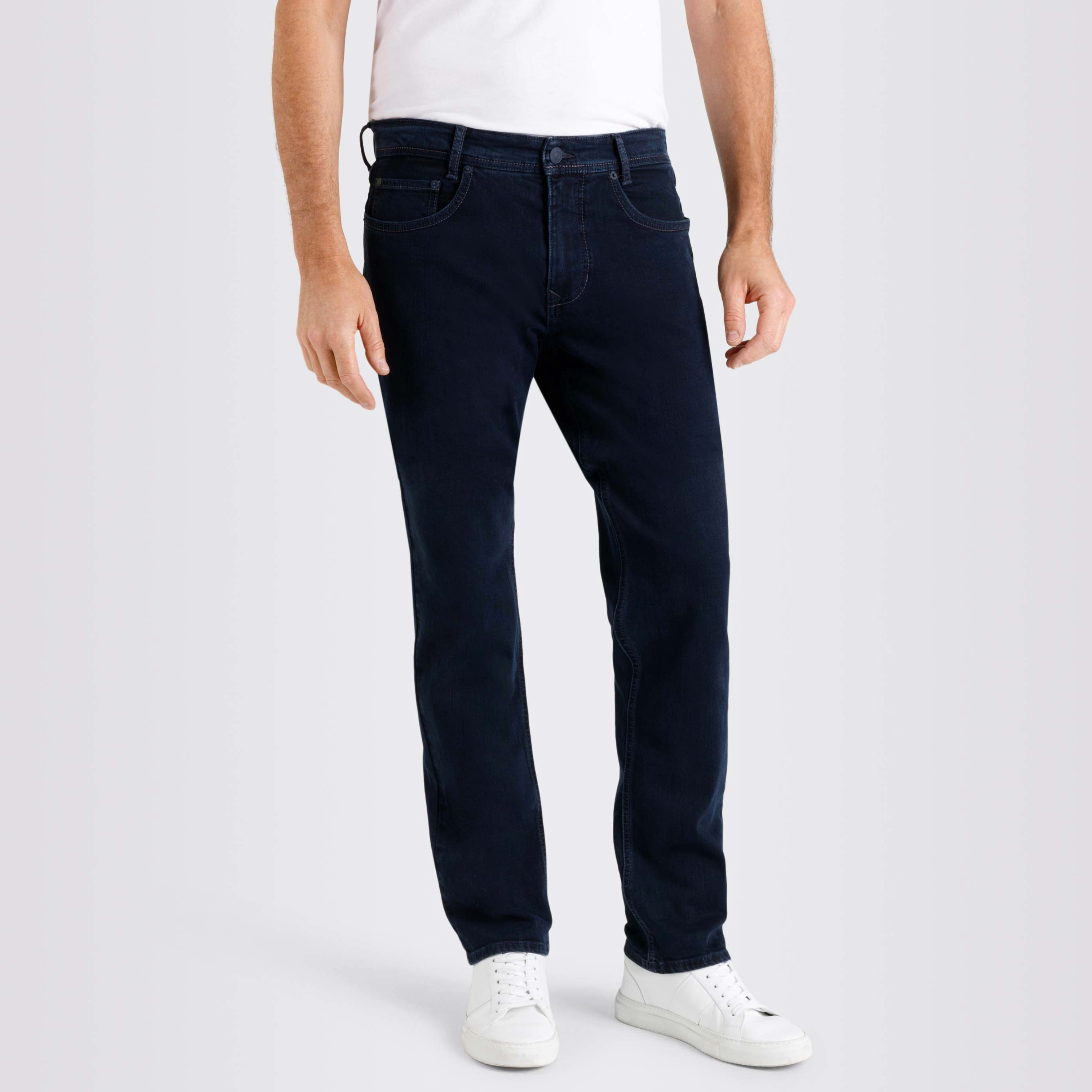 Mac Arne Straight Fit Denim Jeans - Blue-Black