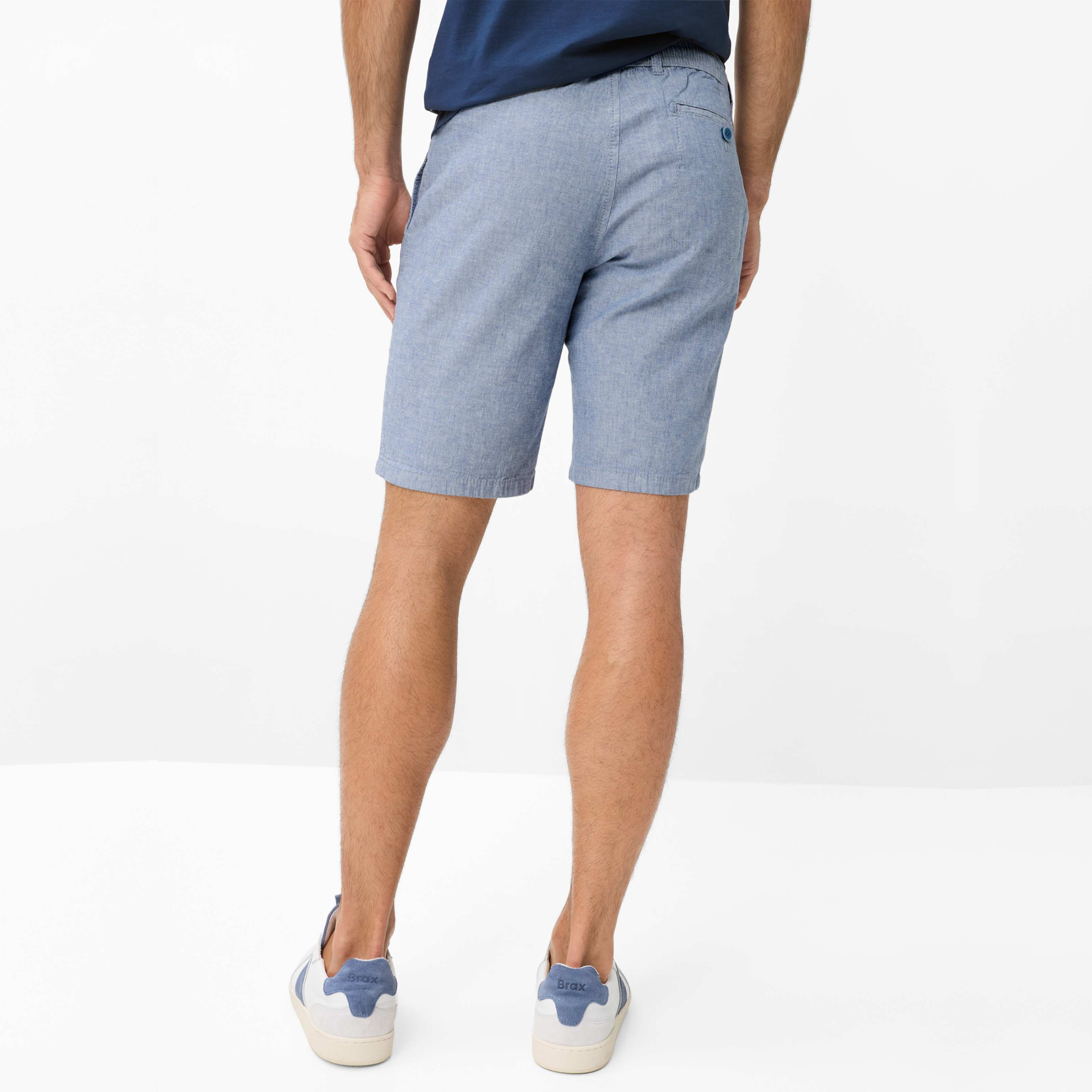Brax Balu Cotton-Linen Shorts - Blue
