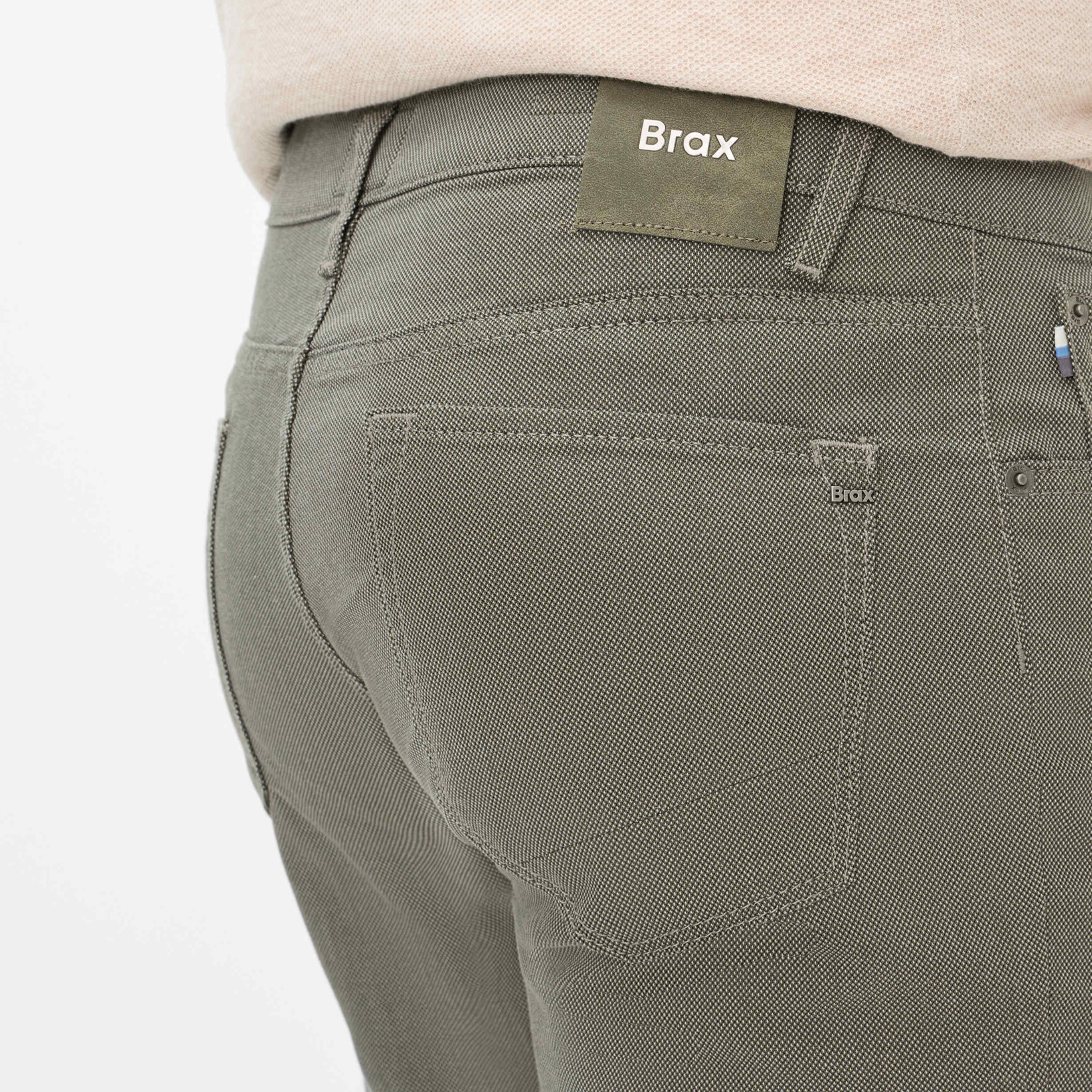 Brax Chuck Hi-Flex Straight Fit Trousers - Olive
