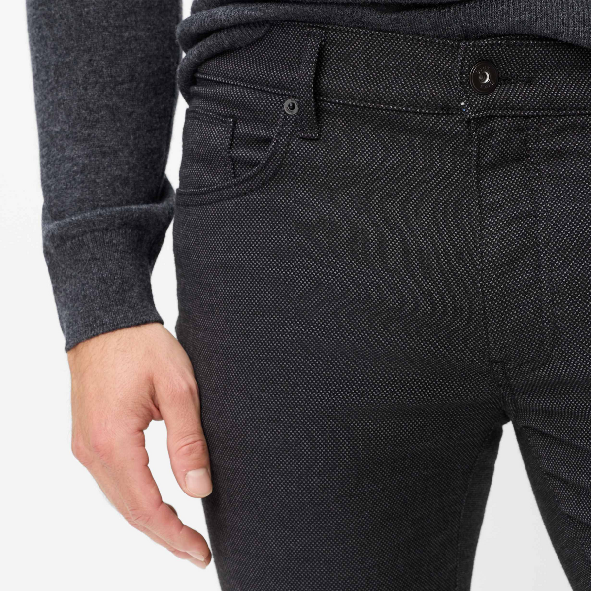 Brax Cadiz Woo-Look Straight Fit Trousers - Cement