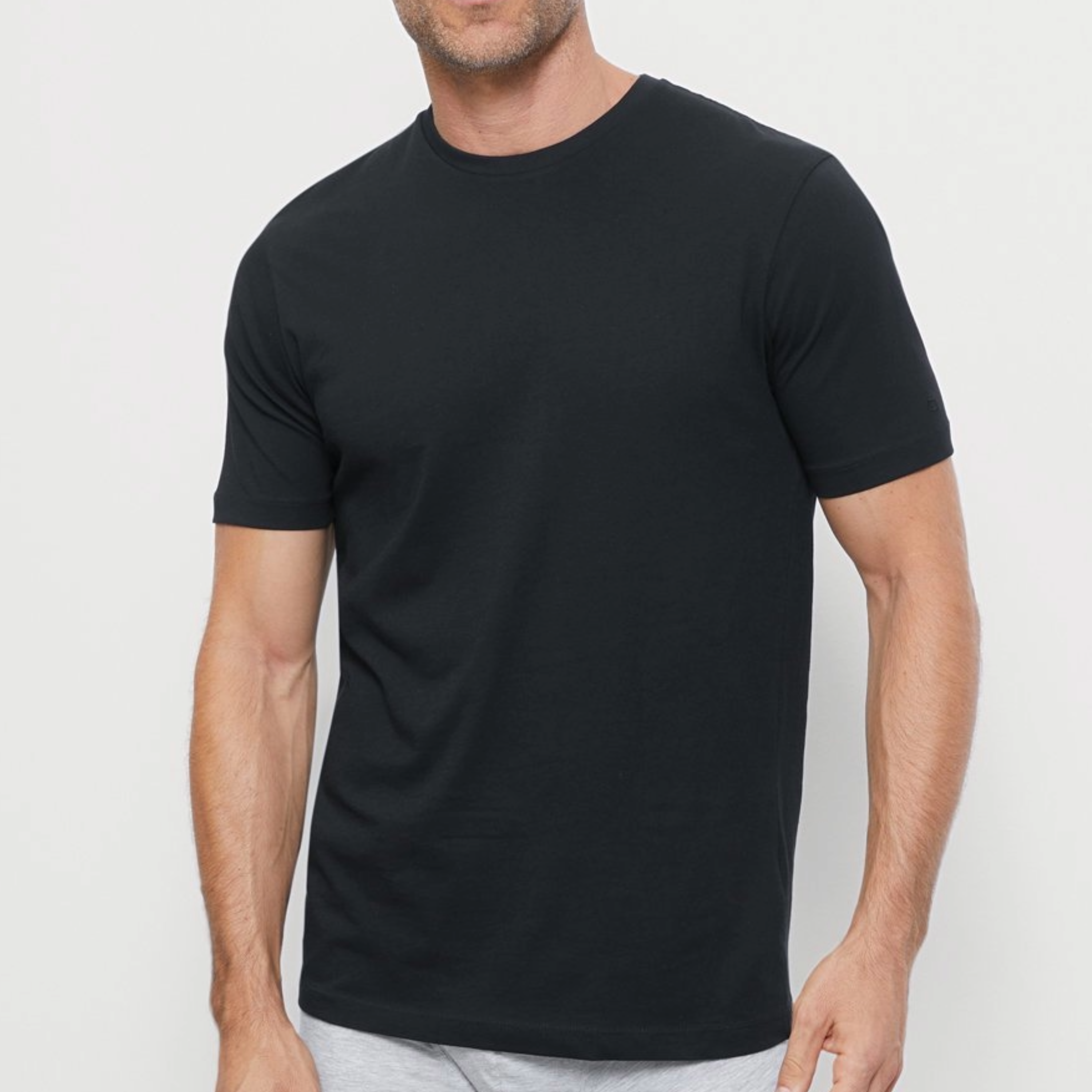 Olymp 2 Pack Round Neck Undershirt - Black