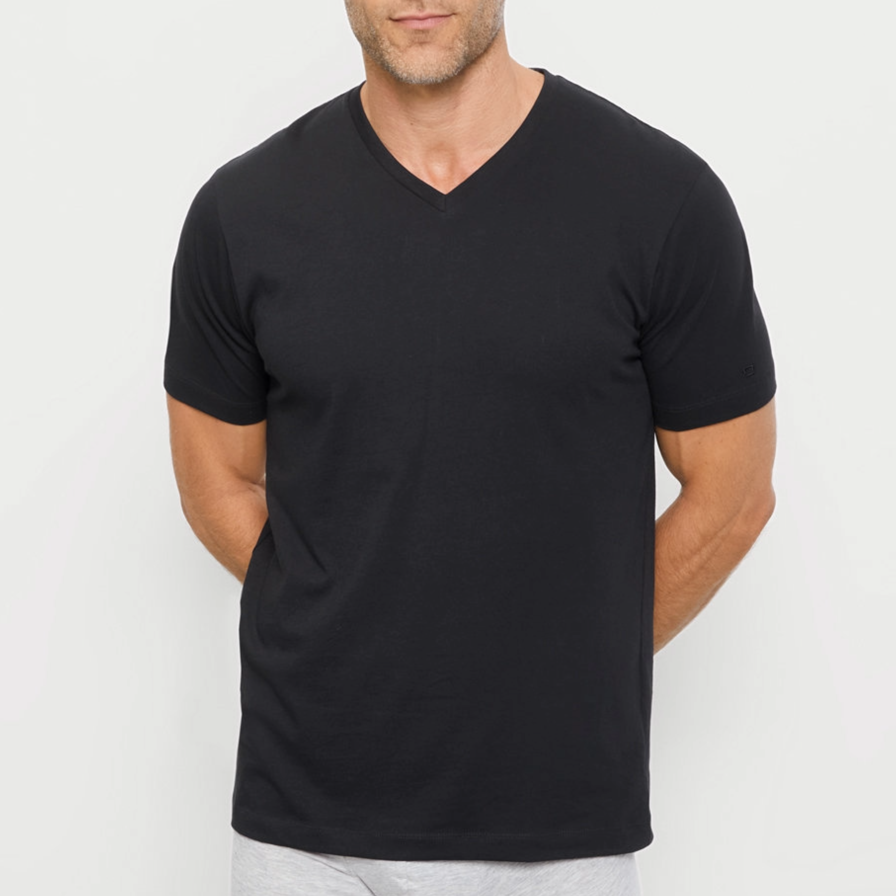 Olymp 2 Pack V Neck Undershirt - Black