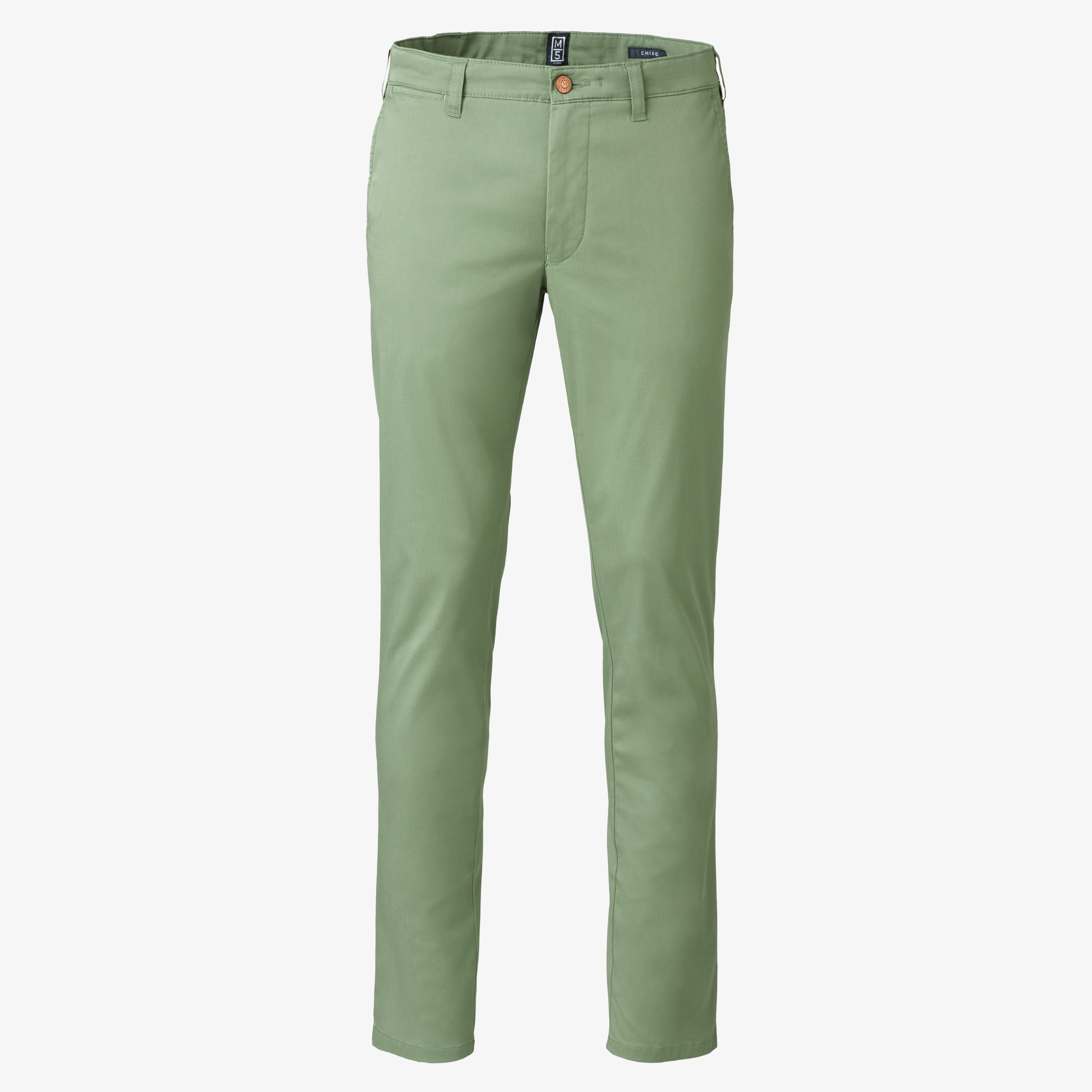 M5 by Meyer Light Twill Slim Fit Chinos - Light Green