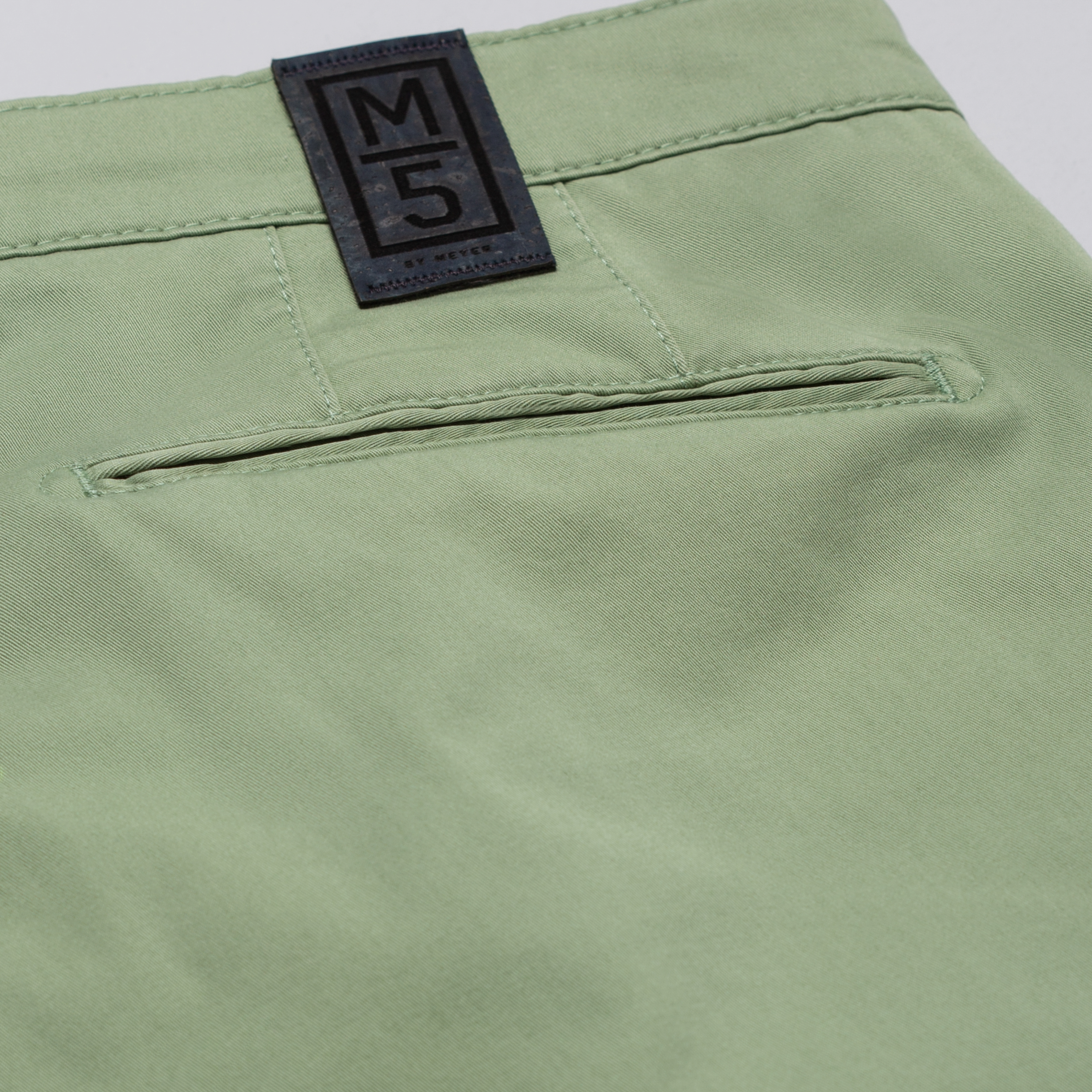 M5 by Meyer Light Twill Slim Fit Chinos - Light Green