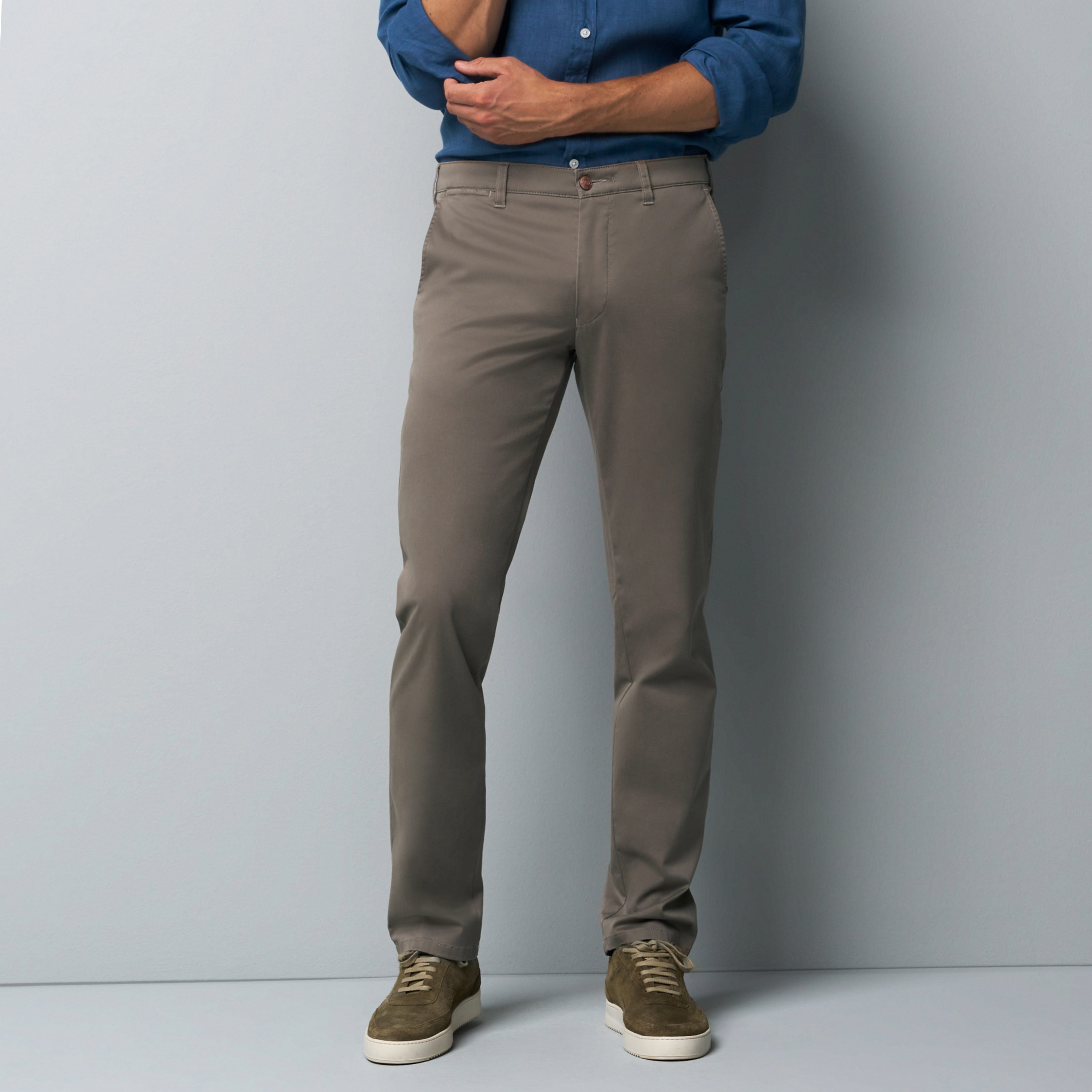 M5 by Meyer Light Twill Slim Fit Chinos - Taupe