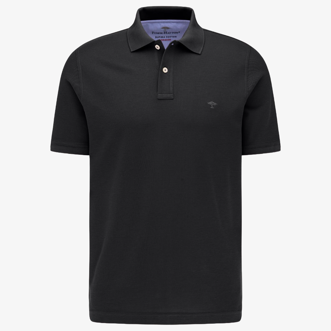 Fynch-Hatton Premium Cotton Polo Shirt - Black