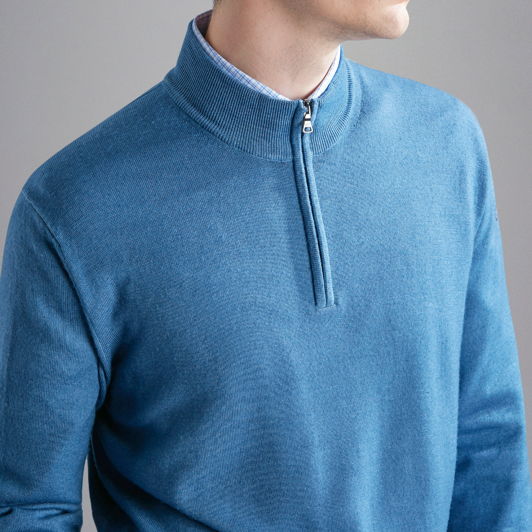 Paul & Shark Wool Half Zip Jumper - Blue
