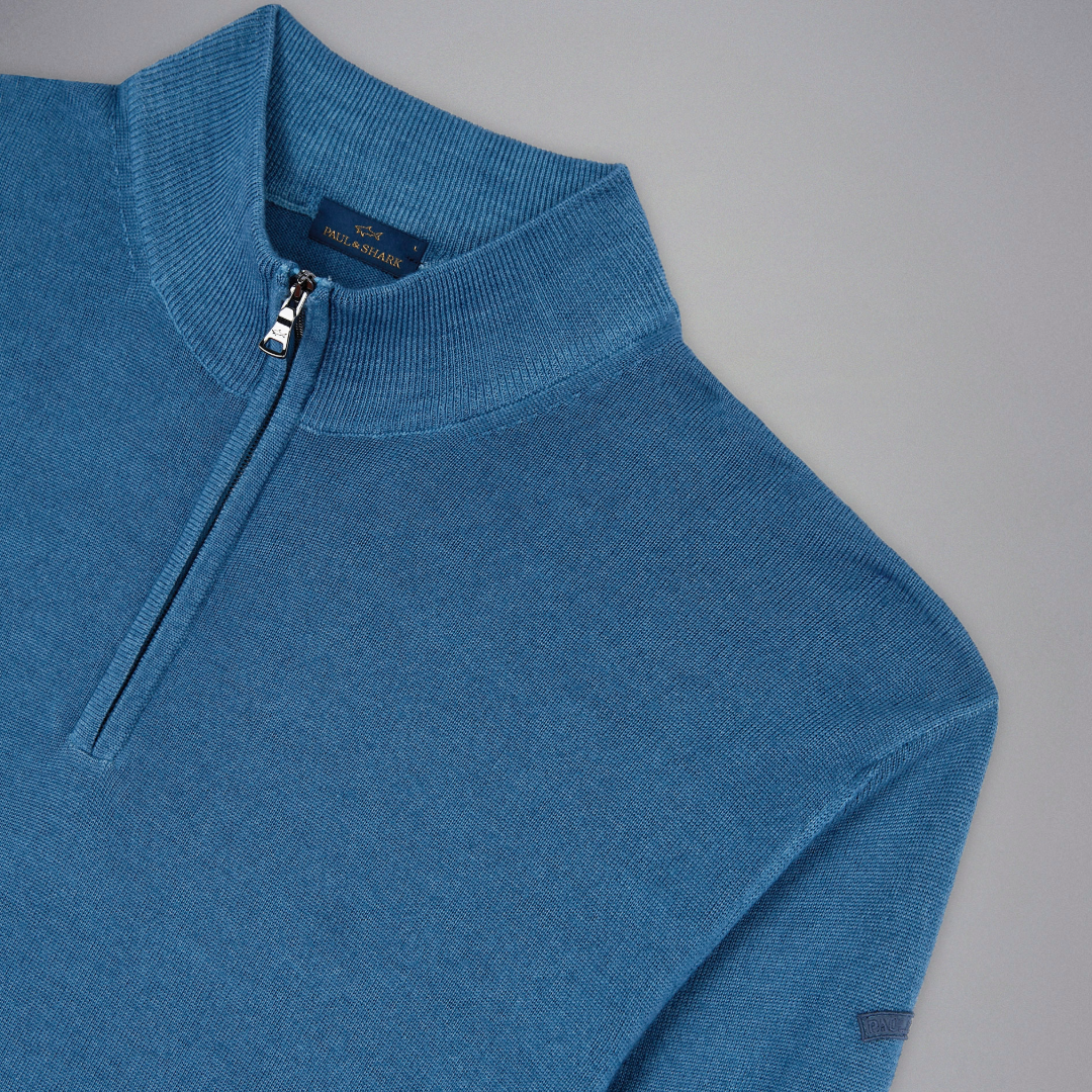 Paul & Shark Wool Half Zip Jumper - Blue