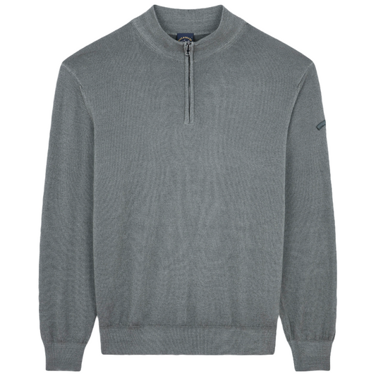 Paul & Shark Wool Half Zip Jumper - Army Green