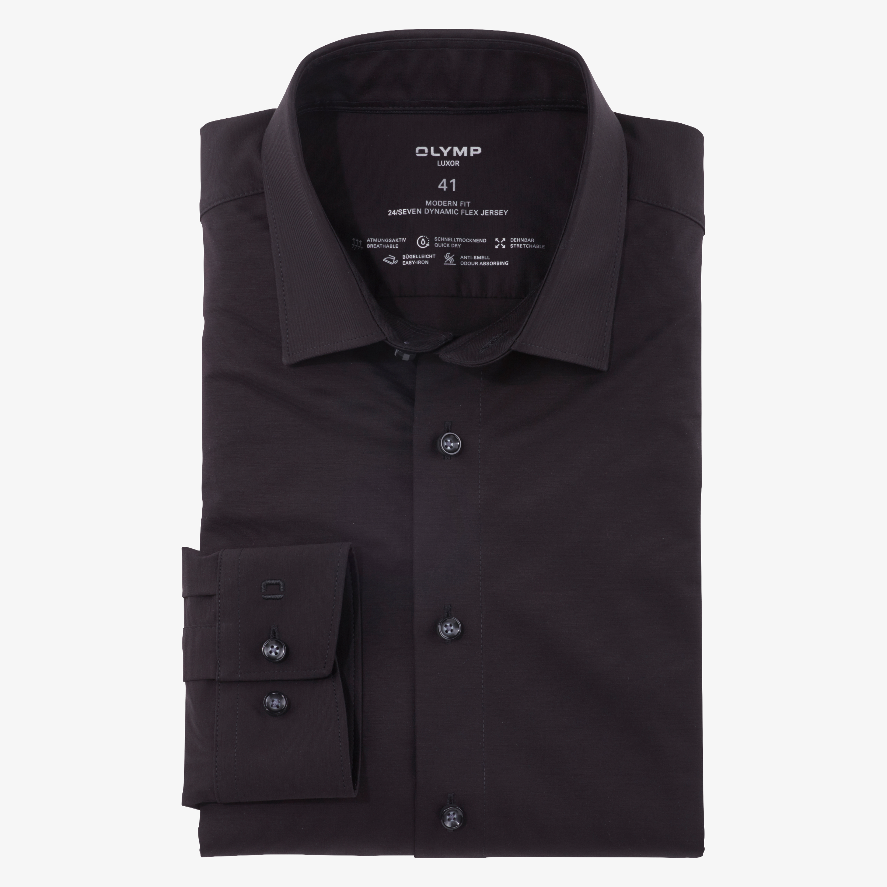 Olymp Luxor 24/7 Modern Fit Shirt - Black