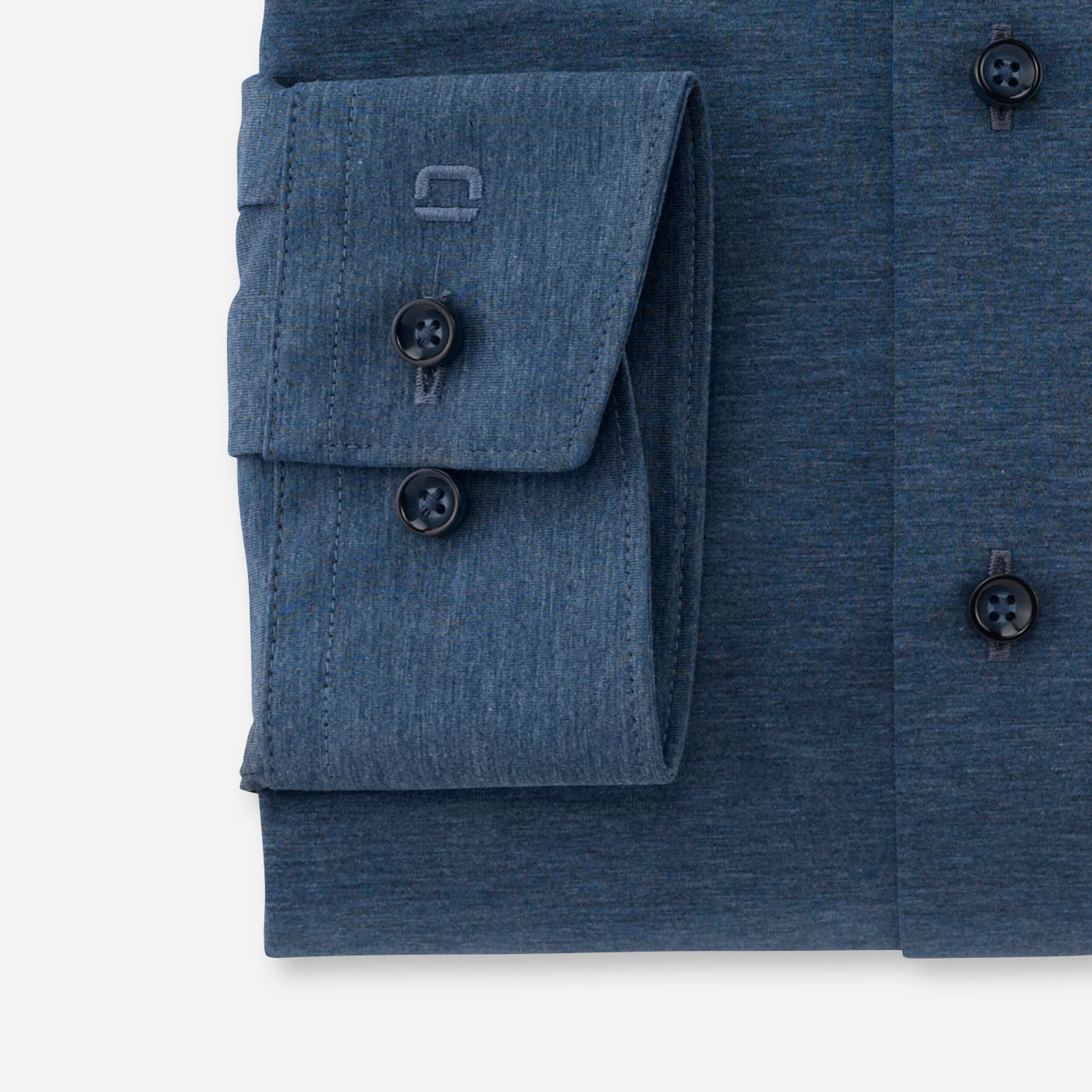 Olymp Luxor 24/Seven Slim Fit Flex Jersey Shirt - Blue