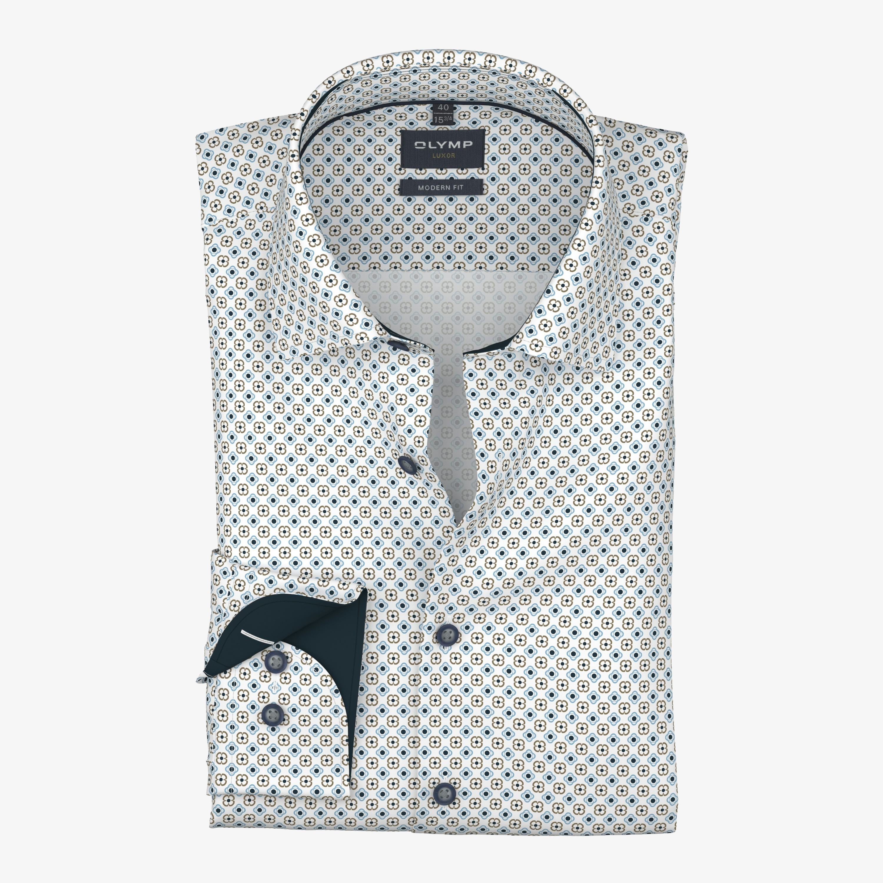 Olymp Luxor Modern Fit Printed Shirt - White