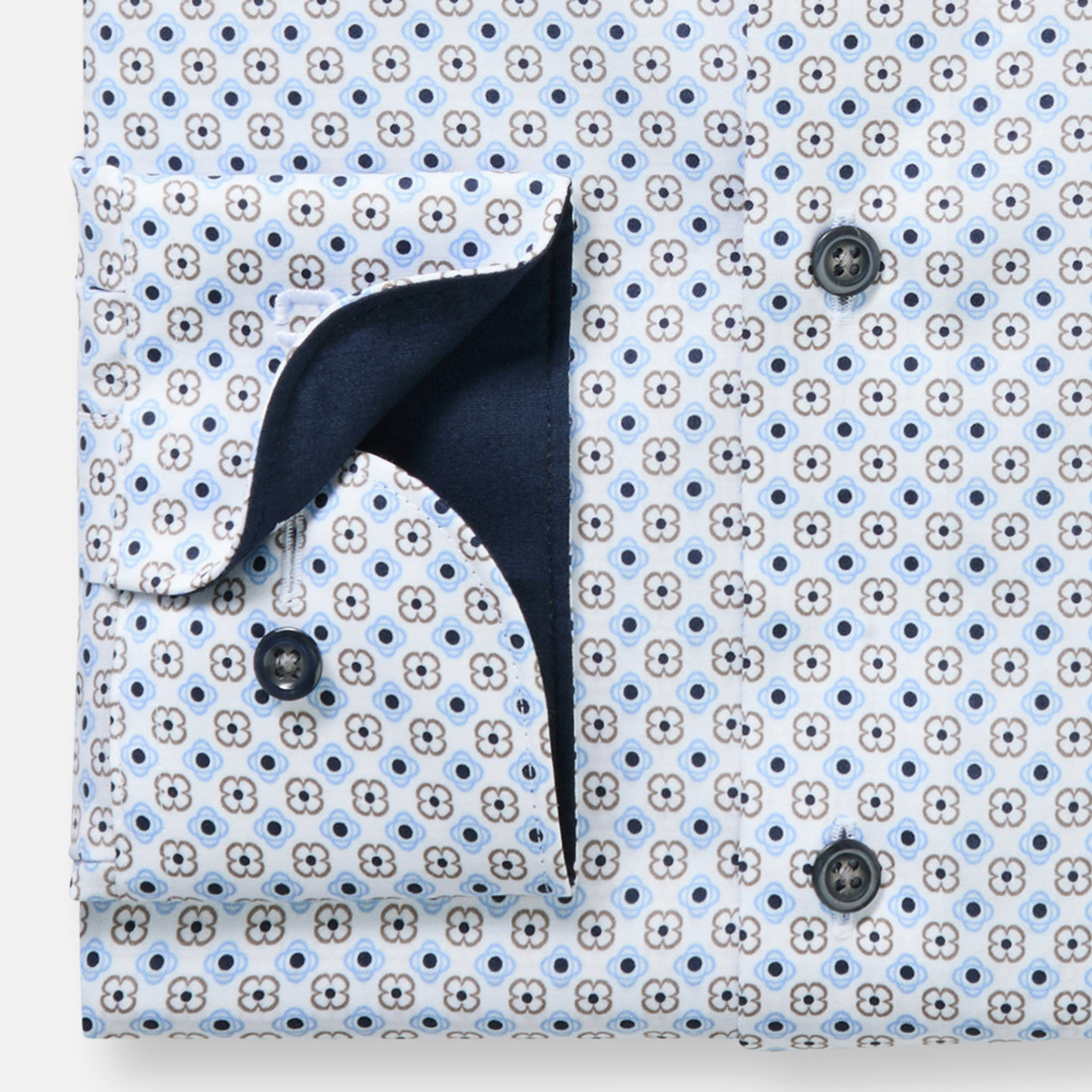 Olymp Luxor Modern Fit Print Shirt - White