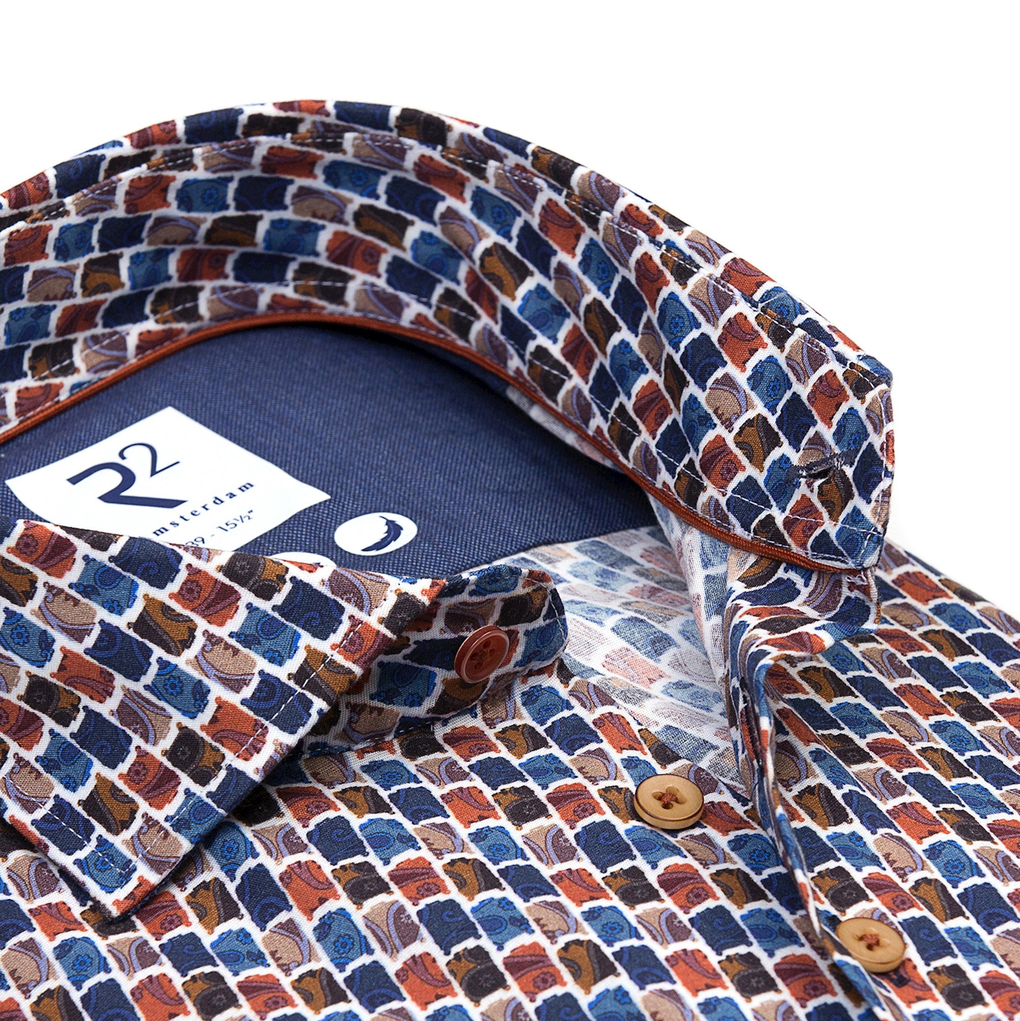 R2 Amsterdam Print Shirt - Multicoloured