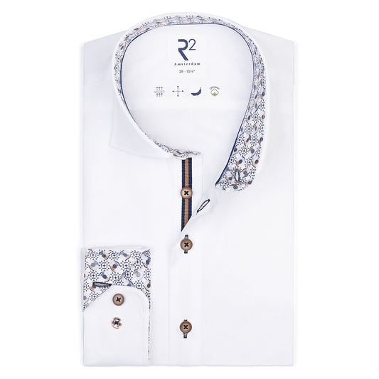 R2 Amsterdam Shirt with Contrast Details - White