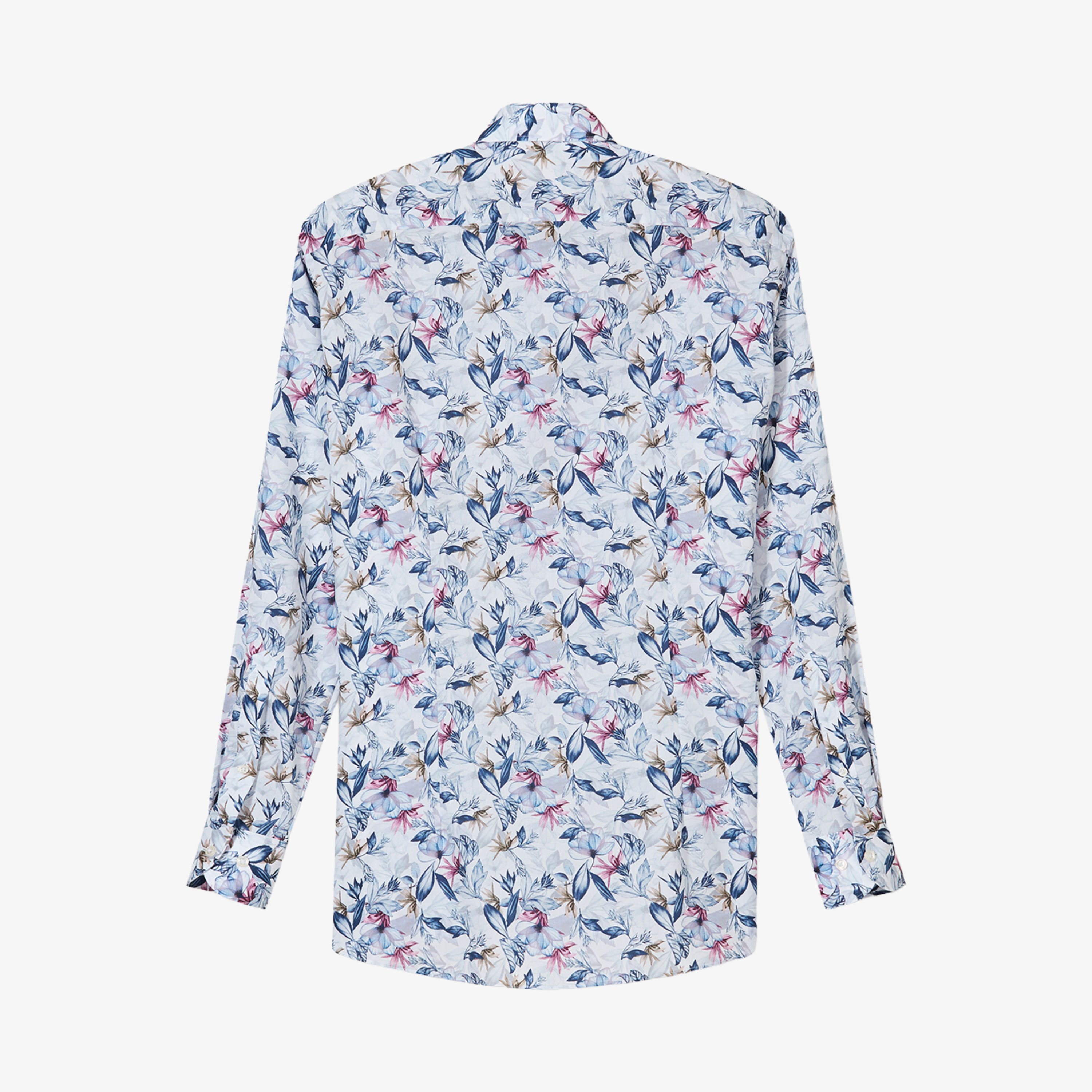 Olymp Luxor Modern Fit Floral Print Shirt - Blue
