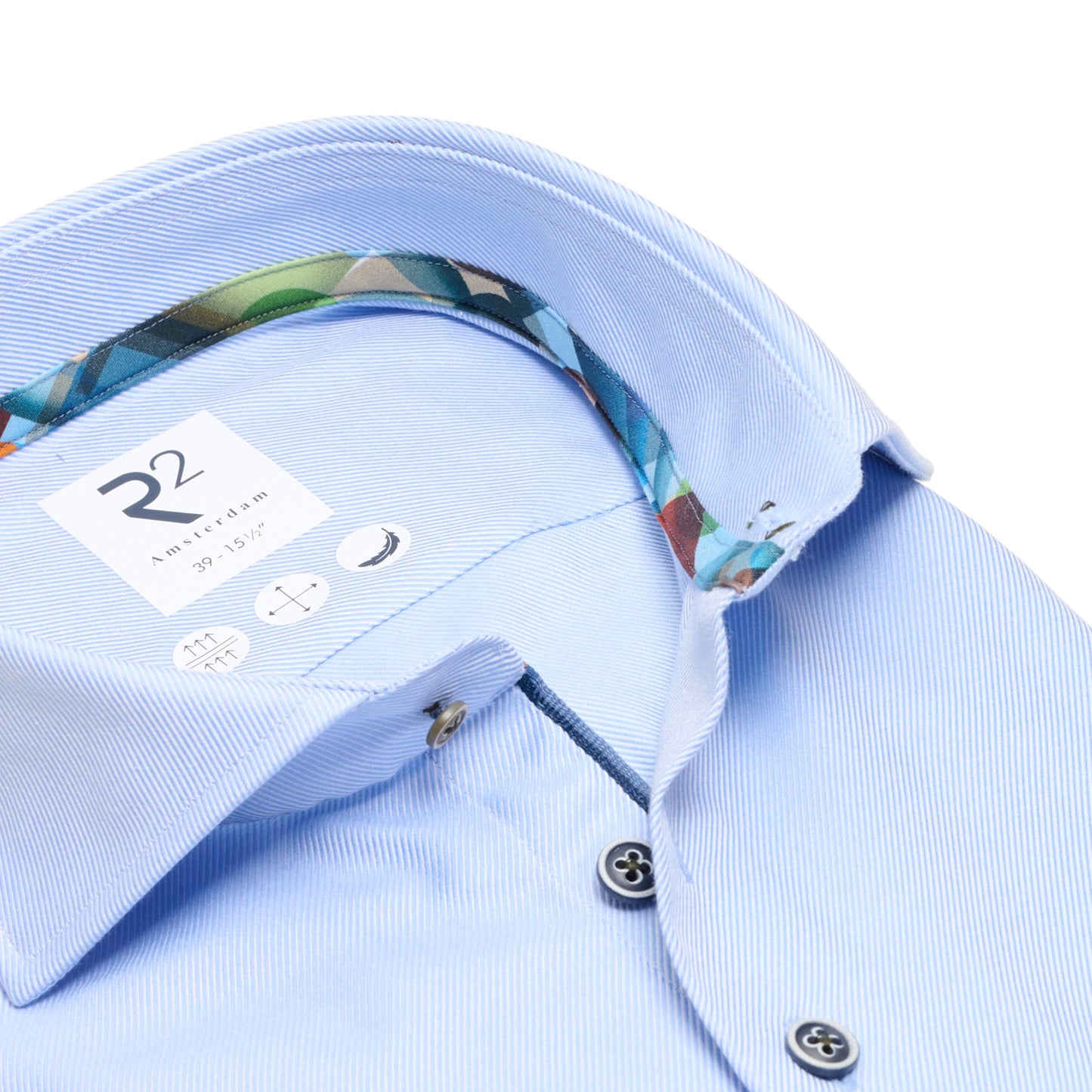 R2 Amsterdam Cotton Shirt - Light Blue