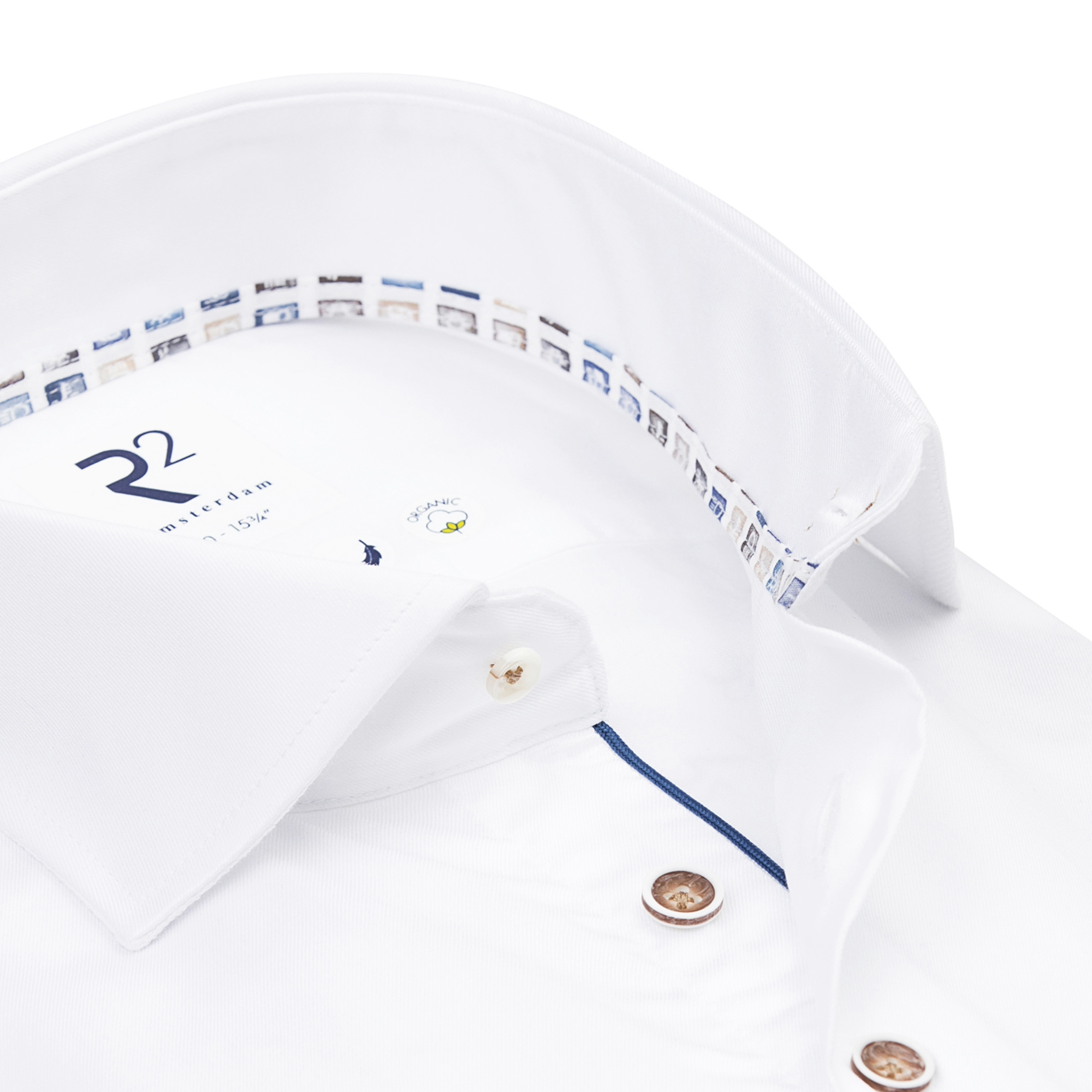 R2 Amsterdam 2 Ply Cotton Twill Shirt - White