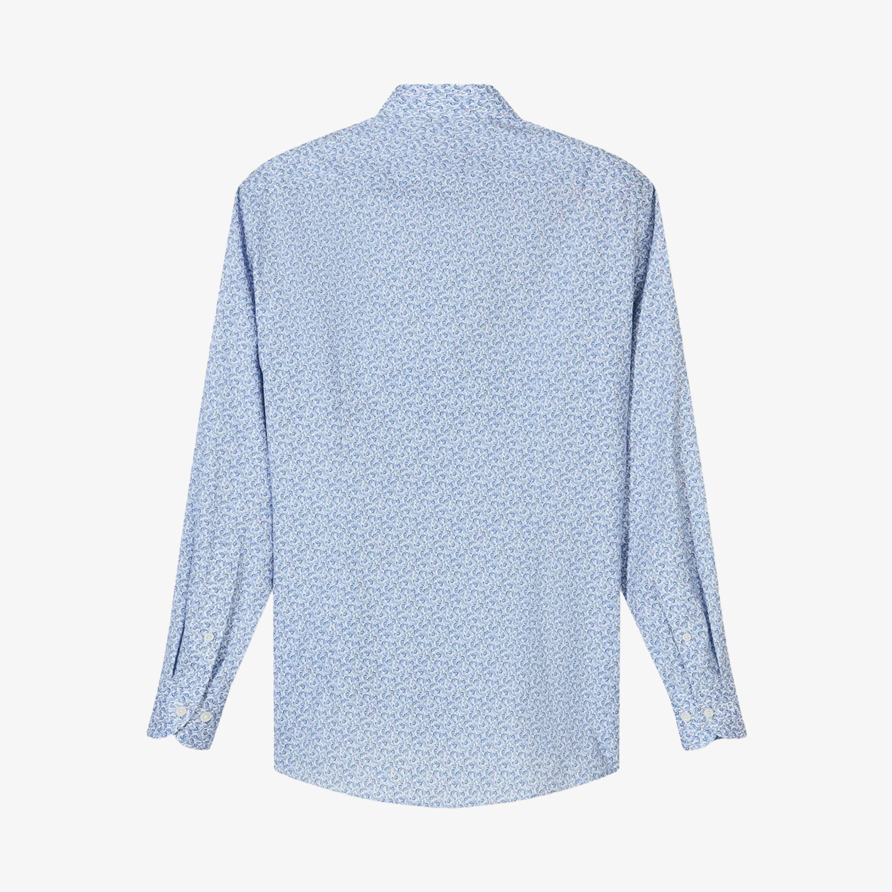 Olymp Luxor Modern Fit Print Shirt - Light Blue