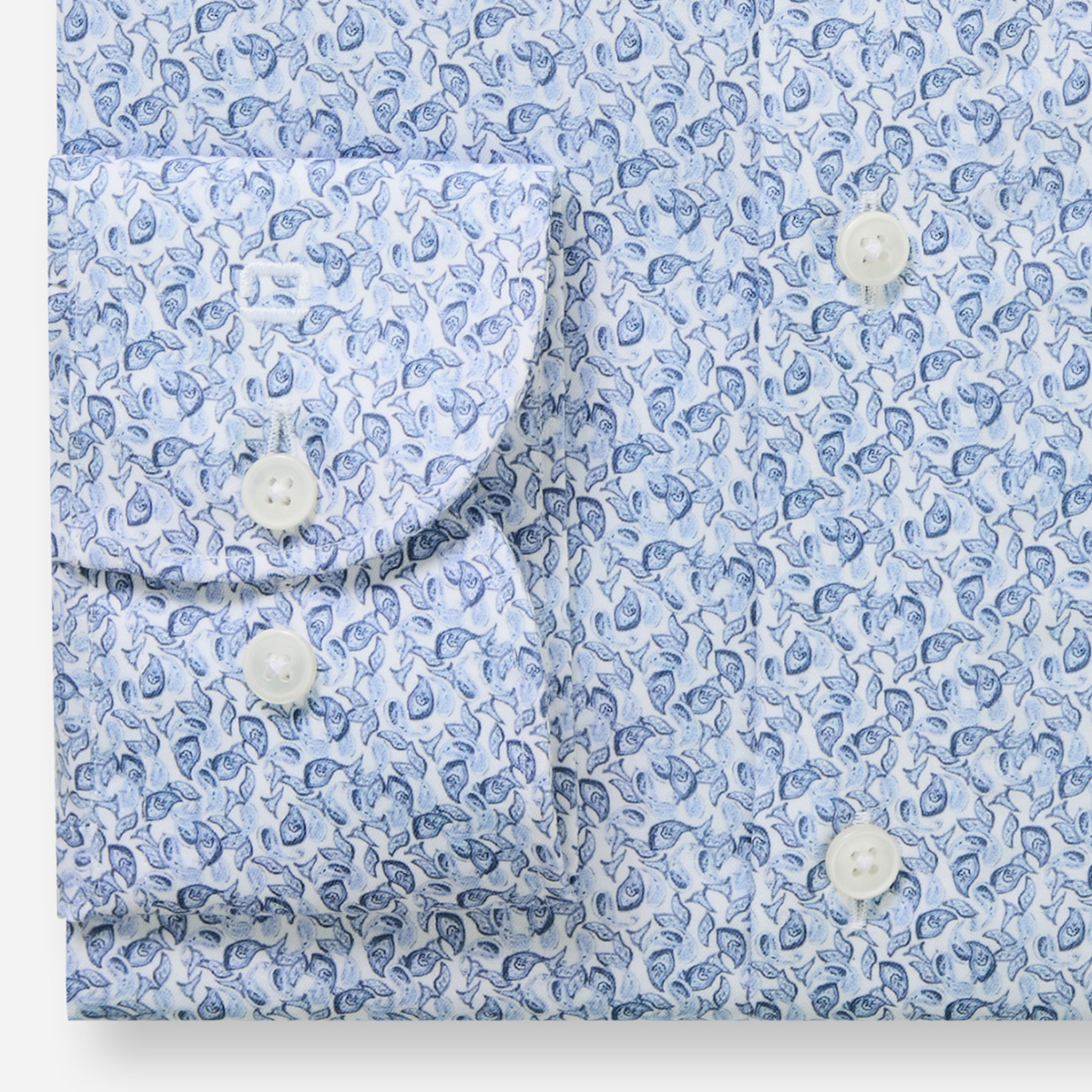 Olymp Luxor Modern Fit Print Shirt - Light Blue