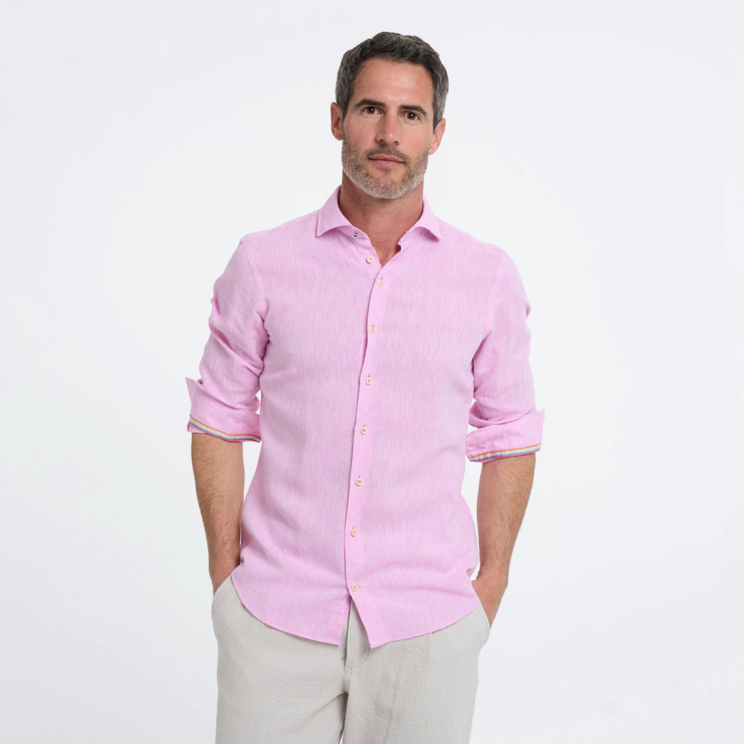 R2 Amsterdam Linen Shirt - Pink