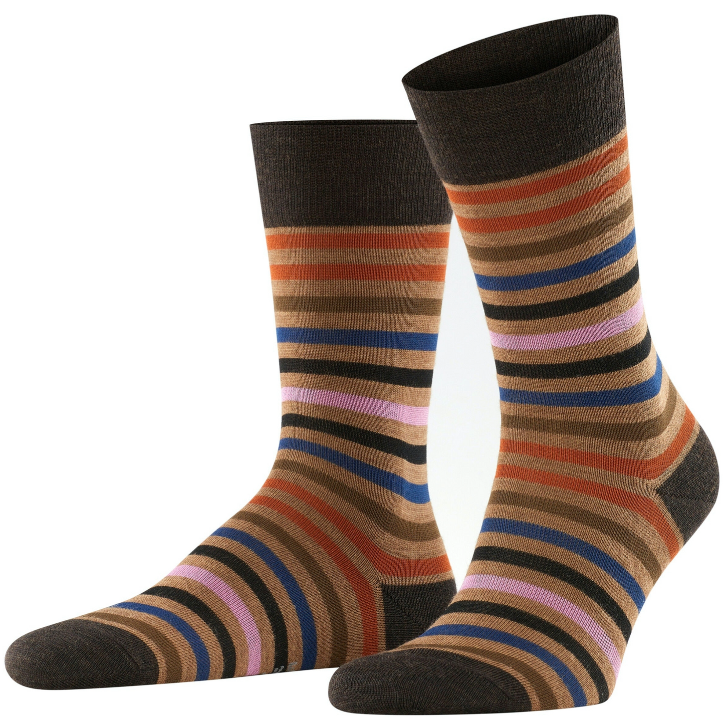 Falke Tinted Stripe Socks - Dark Brown