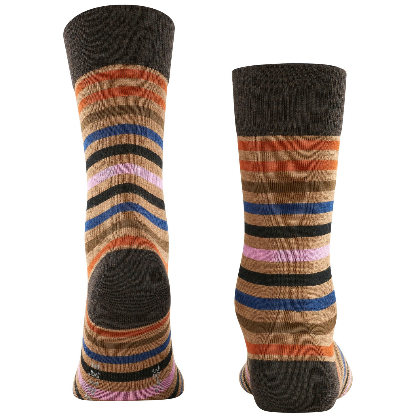 Falke Tinted Stripe Socks - Dark Brown