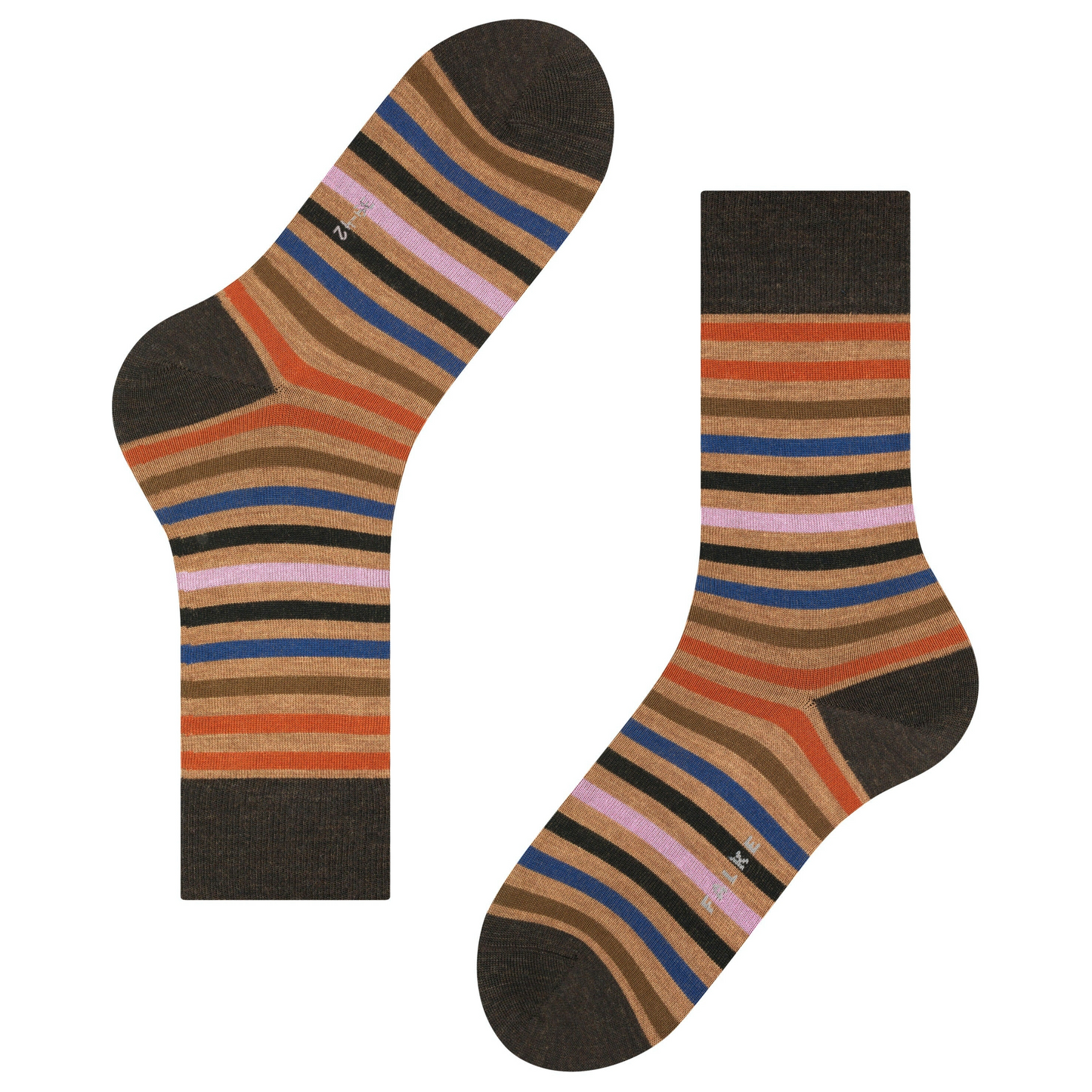 Falke Tinted Stripe Socks - Dark Brown