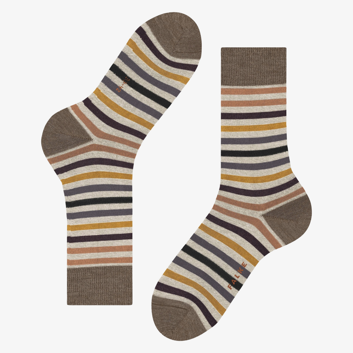 Falke Tinted Stripe Socks - Beige Melange